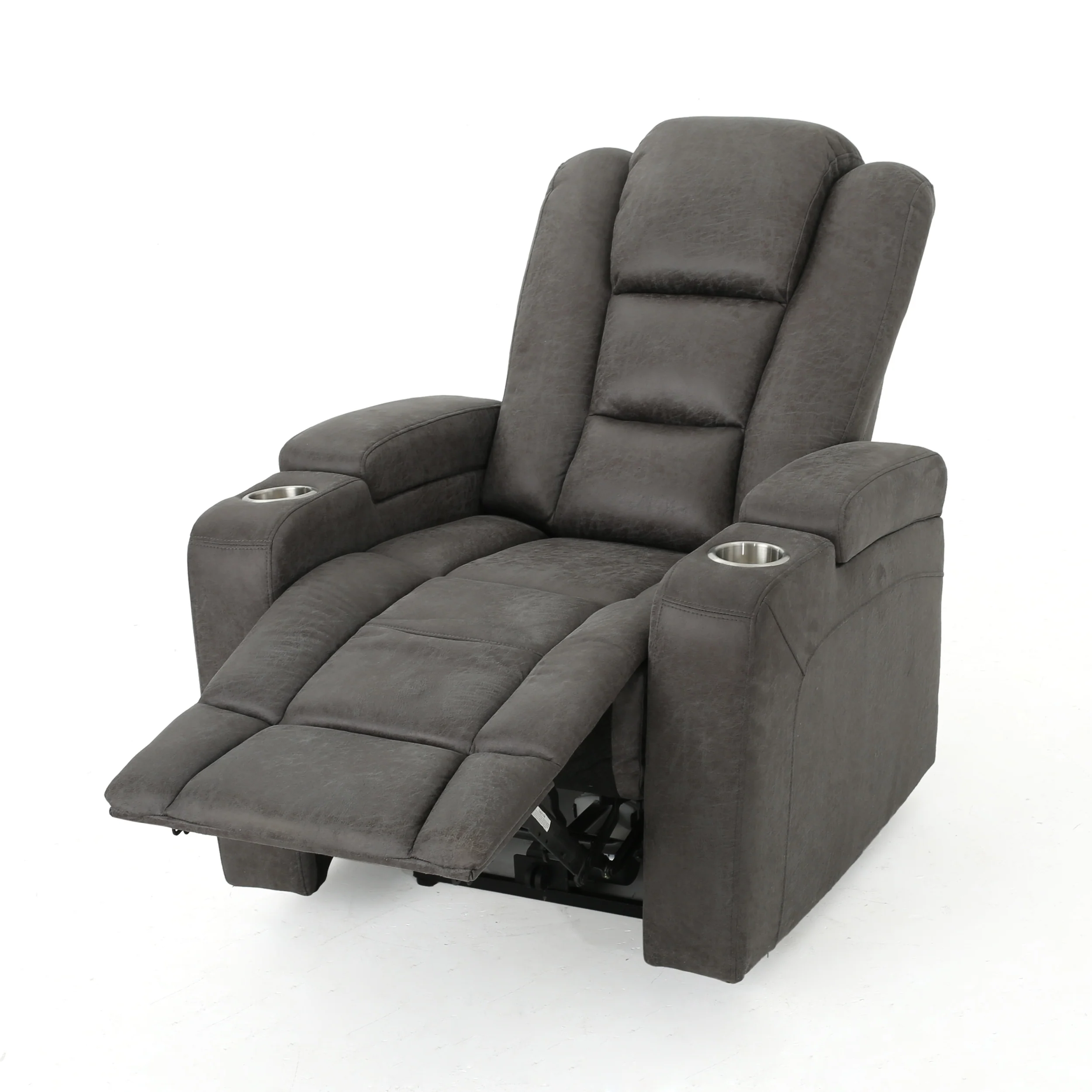 Everette Microfiber Power Recliner With Storage, USB Charger, and Cup Holder - furnishings