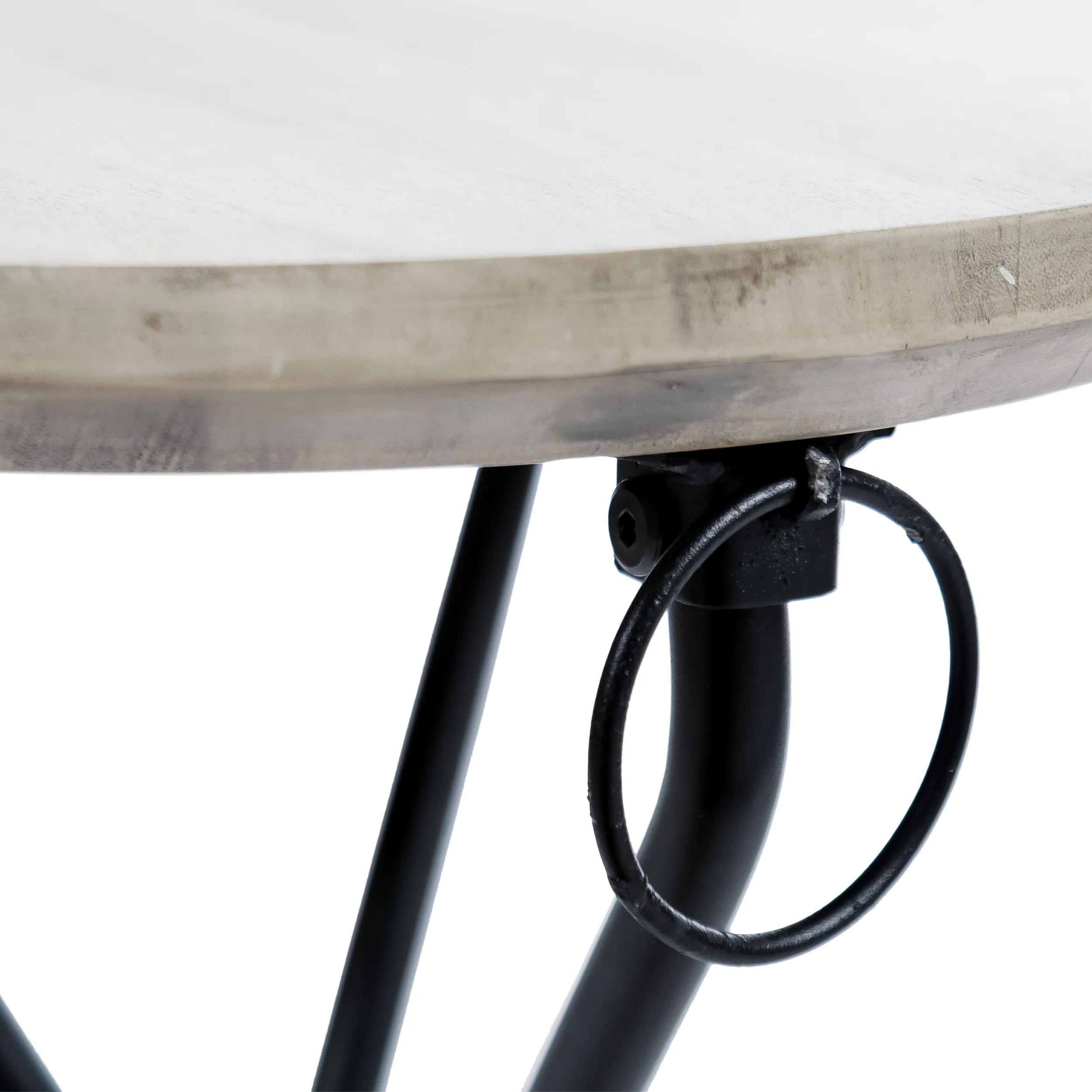 Lily Indoor Portable Foldable Light Gray Finished Acacia Wood Side Table - furnishings