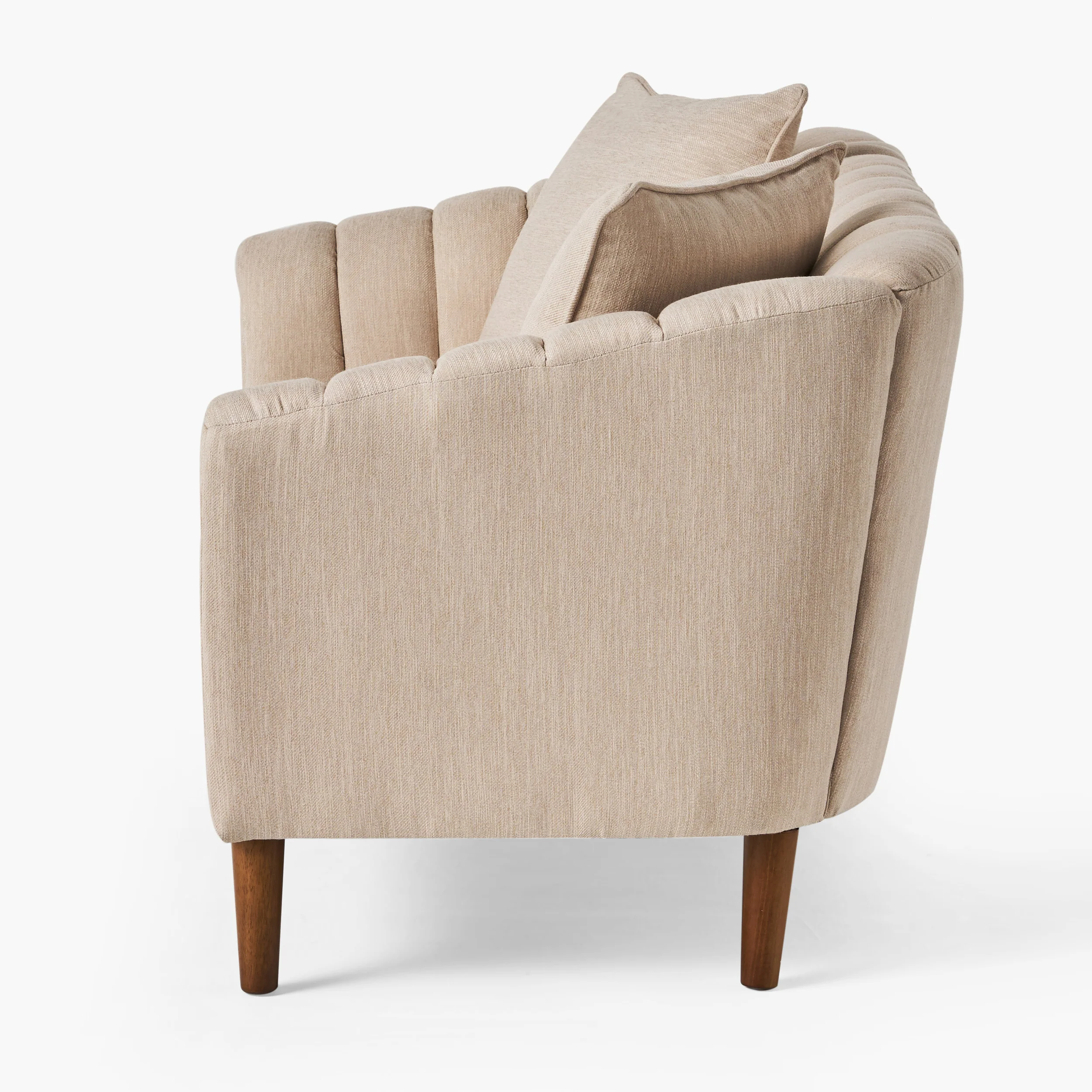 Reham Contemporary Channel Stitched Fabric Loveseat - furnishings