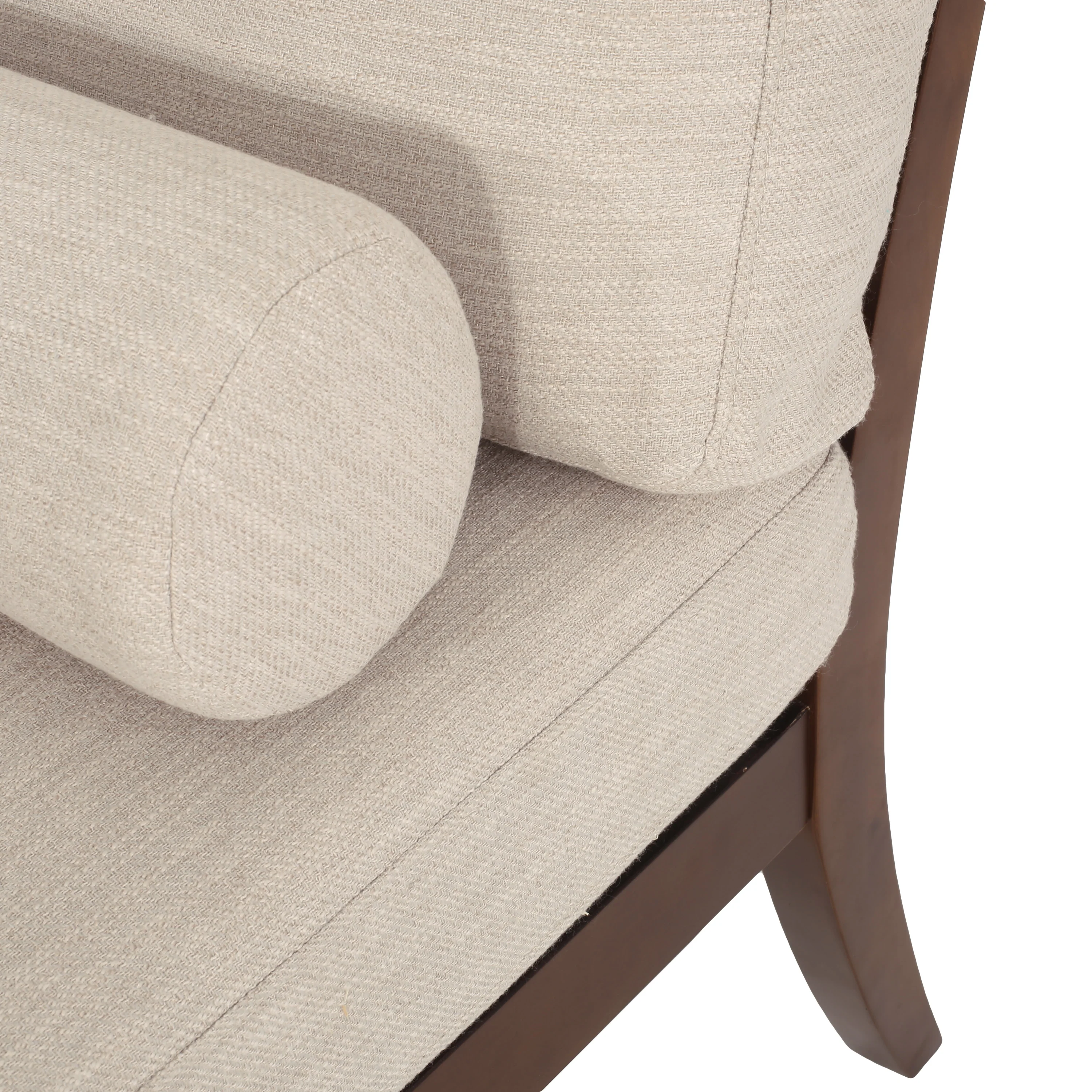 Lochmere Mid Century Modern Fabric Chaise Lounge with Bolster Pillow - furnishings