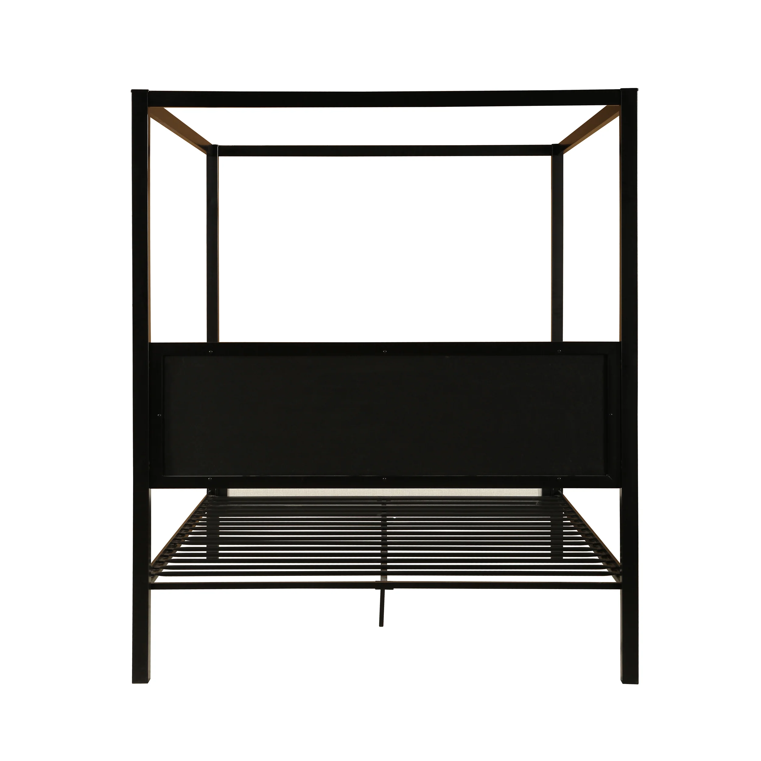 Kama Traditional Fabric Canopy Queen Bed with Iron Frame - furnishings