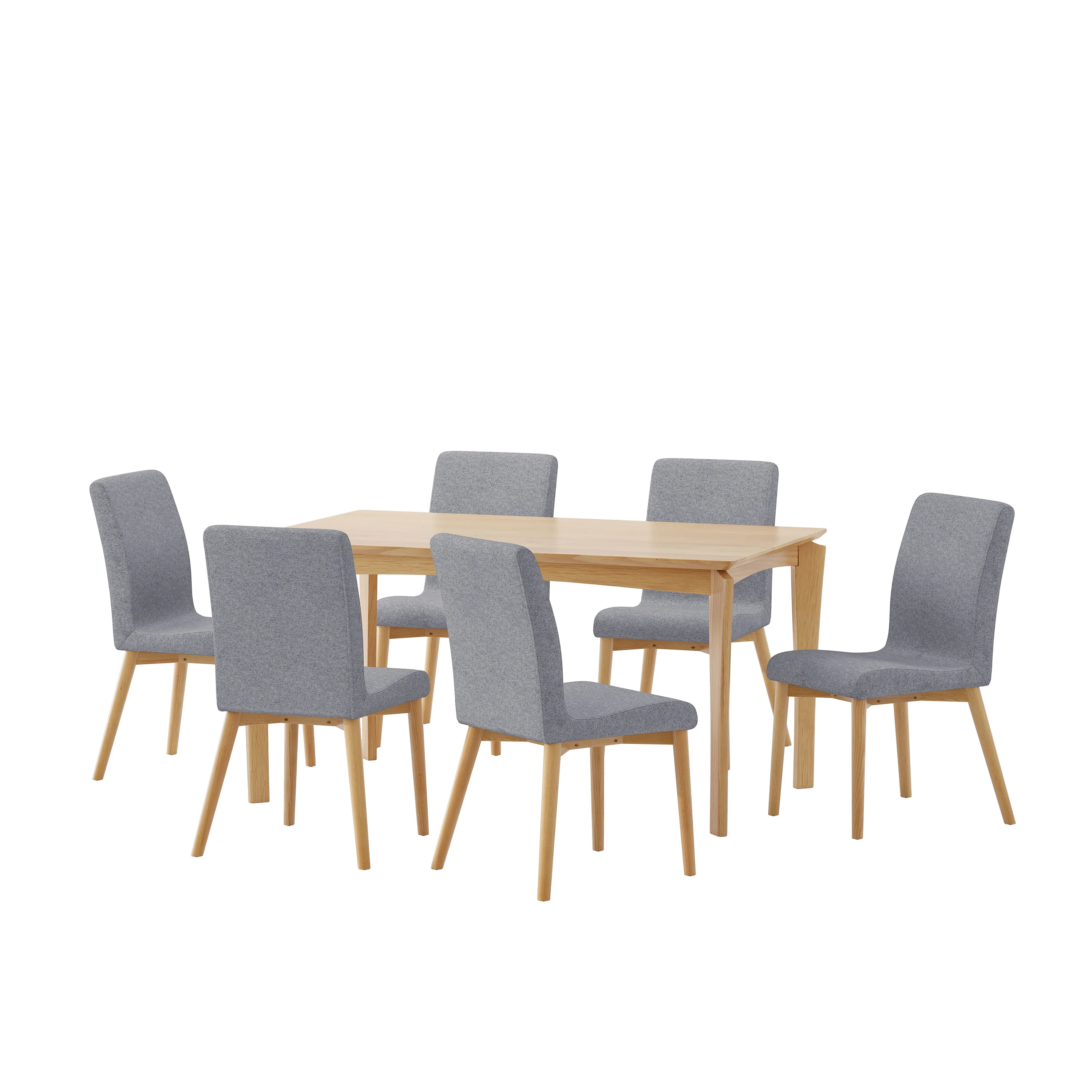 Amesbury Wood and Fabric 7 Piece Dining Set - furnishings