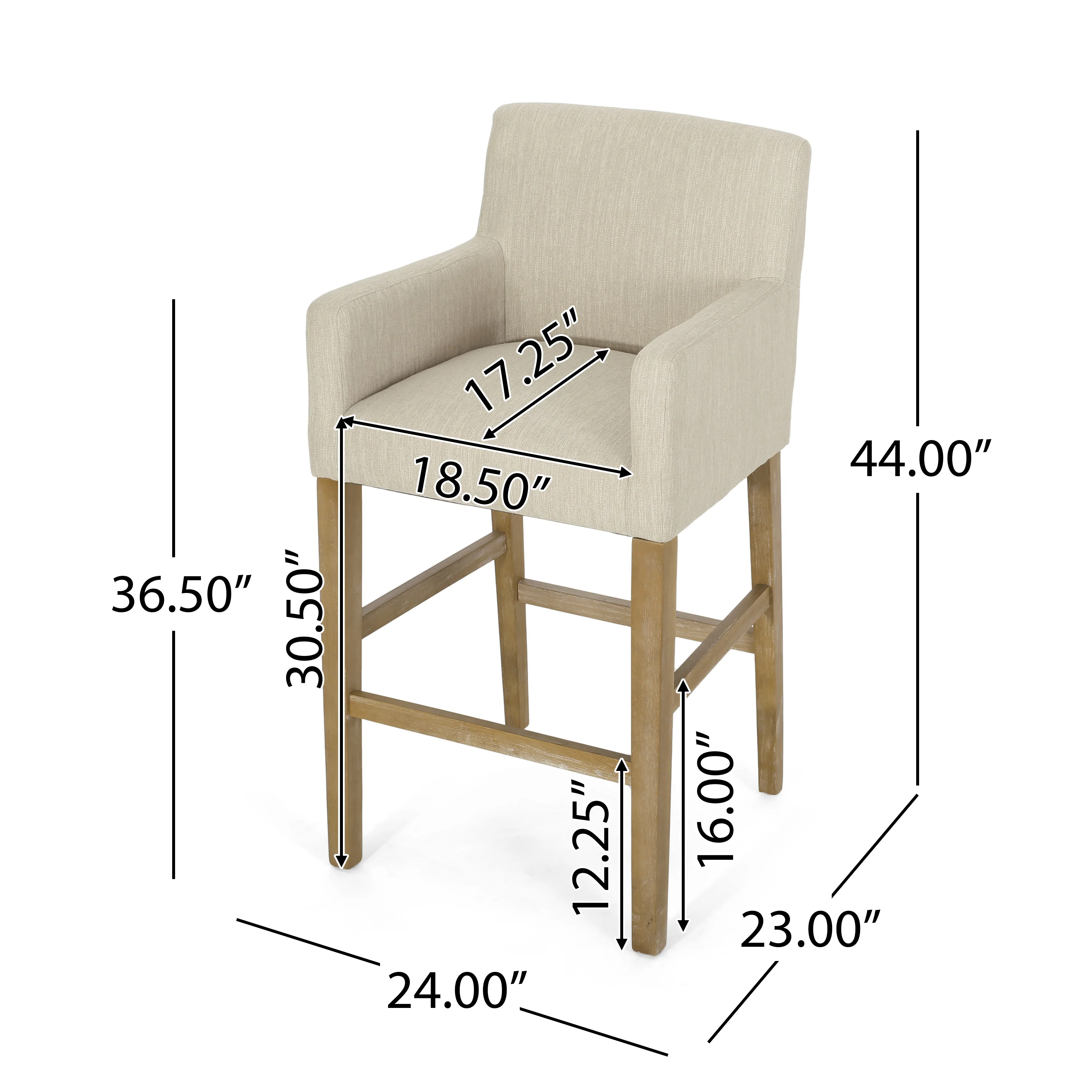 Chaparral Contemporary Fabric Upholstered Wood 30.5 inch Barstools (Set of 2) - furnishings