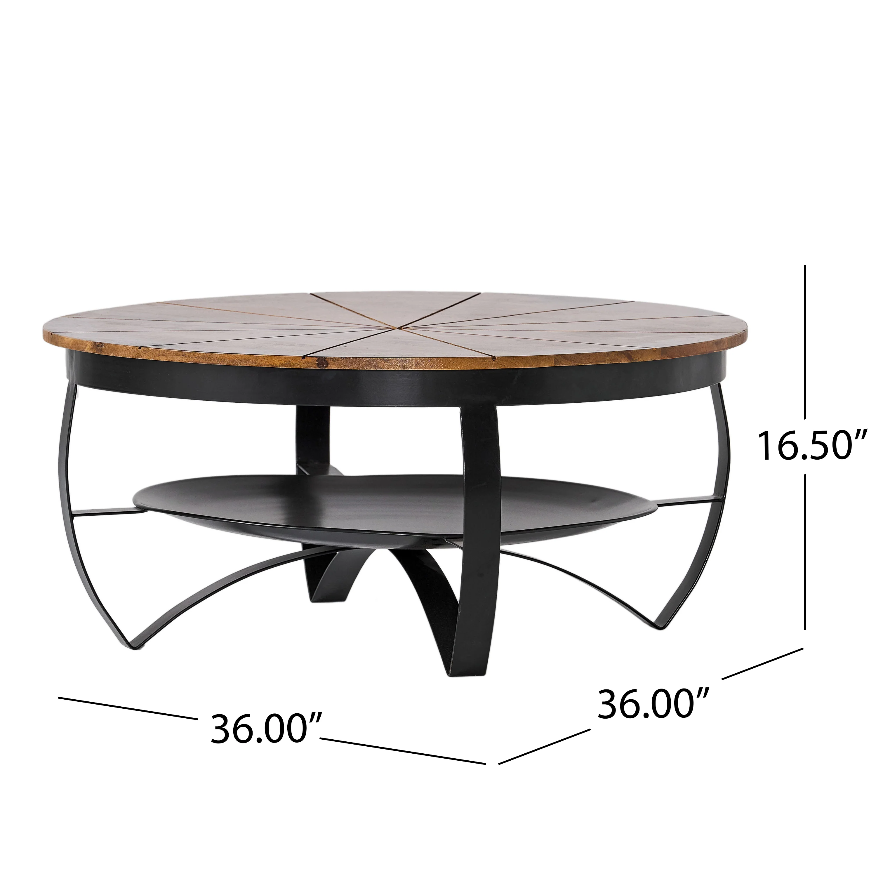 Oluwatomi Handcrafted Boho Mango Wood and Iron Coffee Table - furnishings