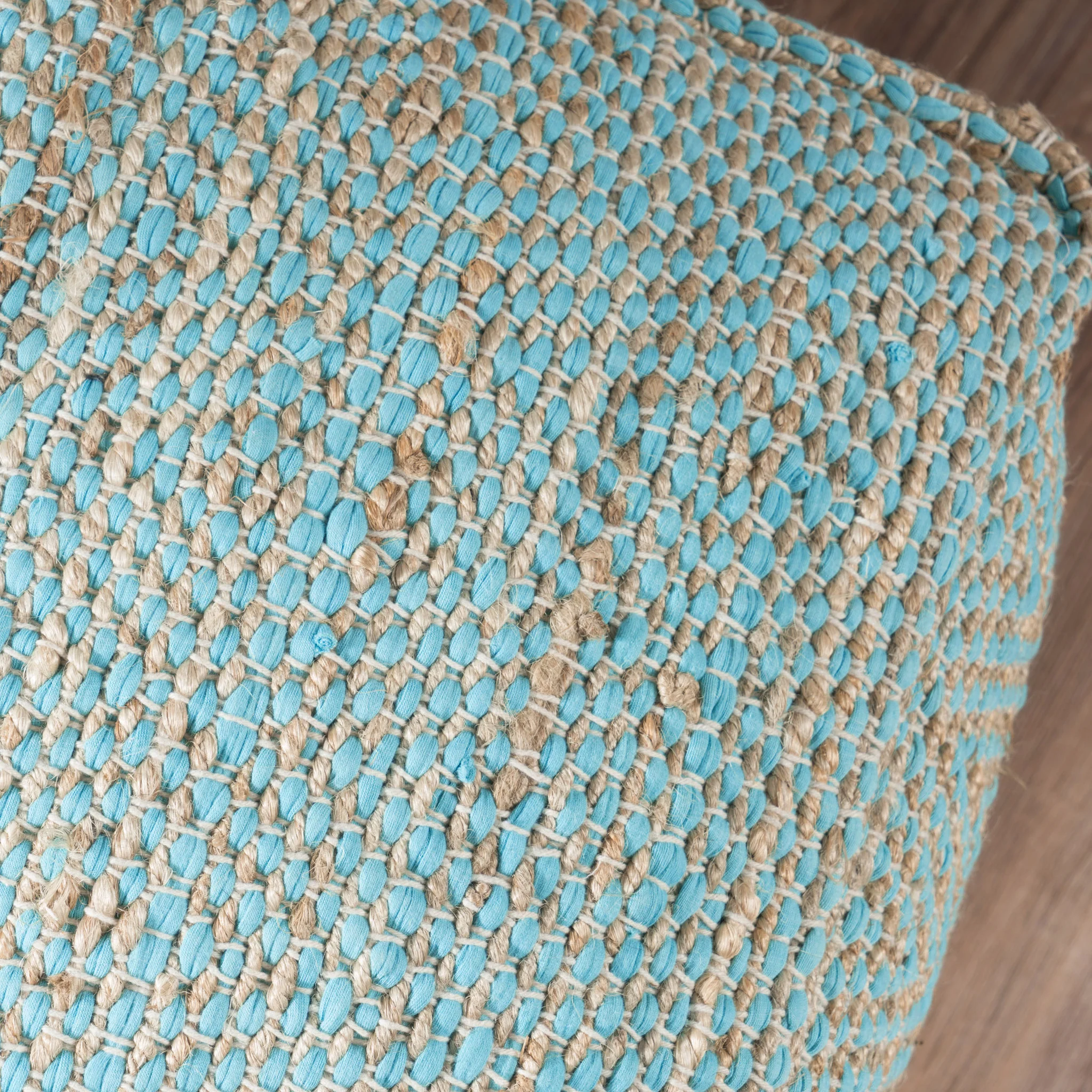 Ada Hand-Crafted Boho Fabric Cube Pouf - furnishings