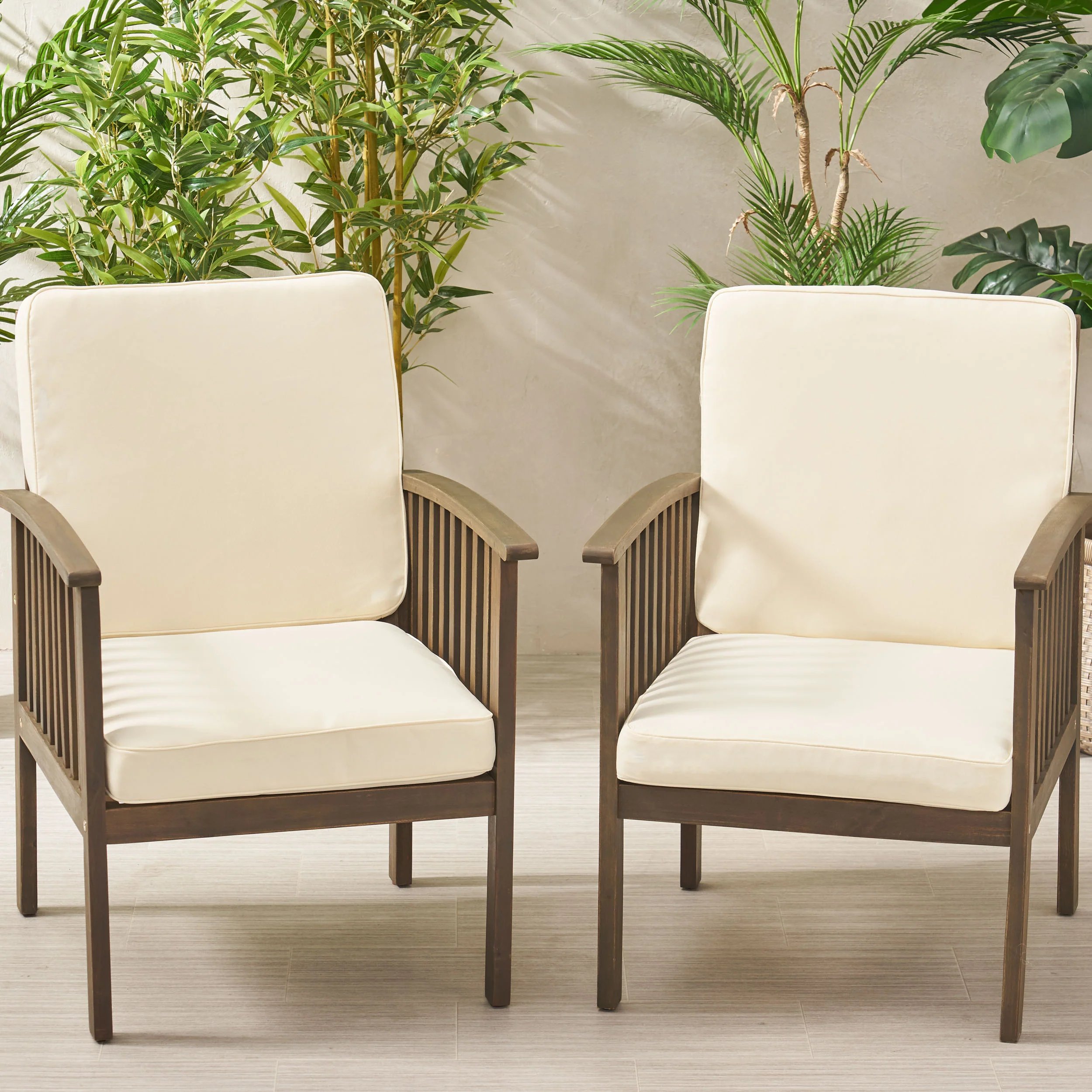 Eydan Outdoor Water Resistant Fabric Club Chair Cushions (Set of 2) - furnishings