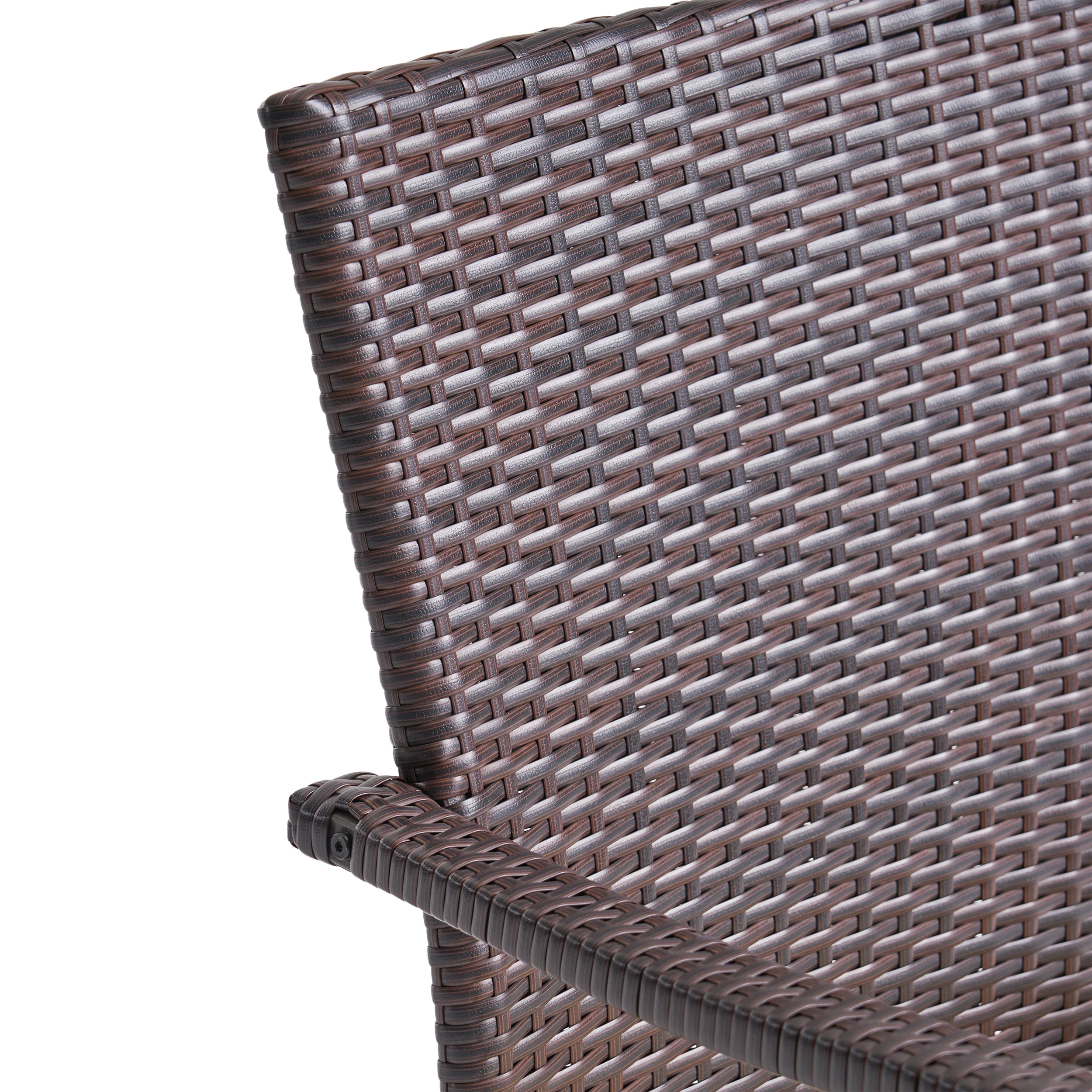 Castlelake 7 Piece Outdoor Dining Set (Wood Table w/ Wicker Chairs) - furnishings