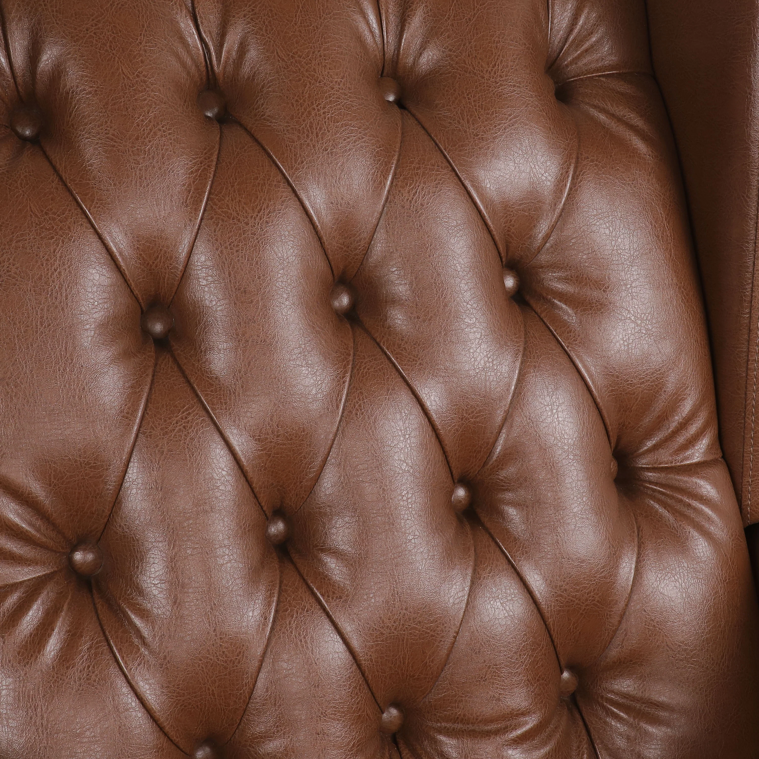 Amedou Contemporary Faux Leather Tufted Wingback Rocking Chair - furnishings