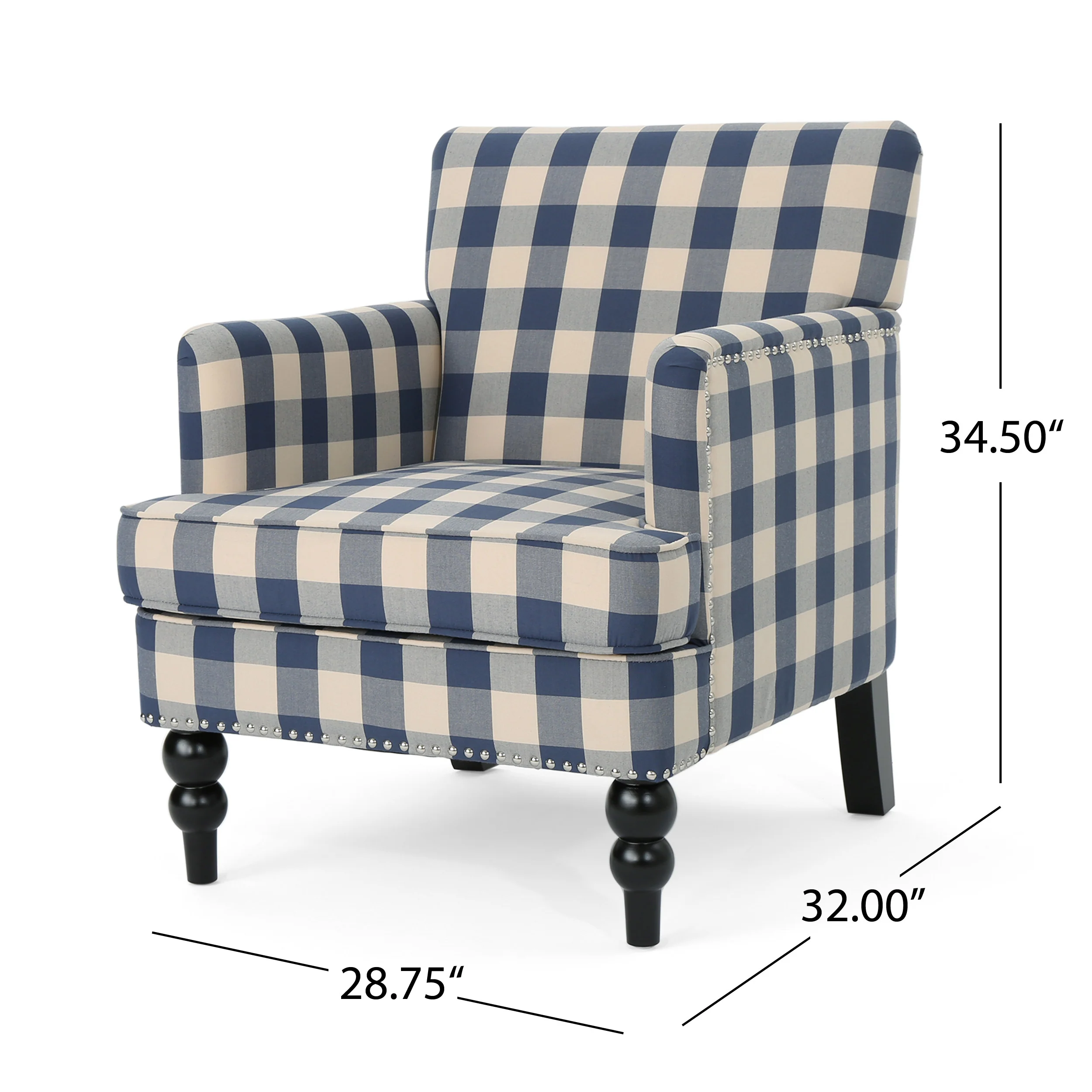 Eve Tufted Fabric Club Chair - furnishings