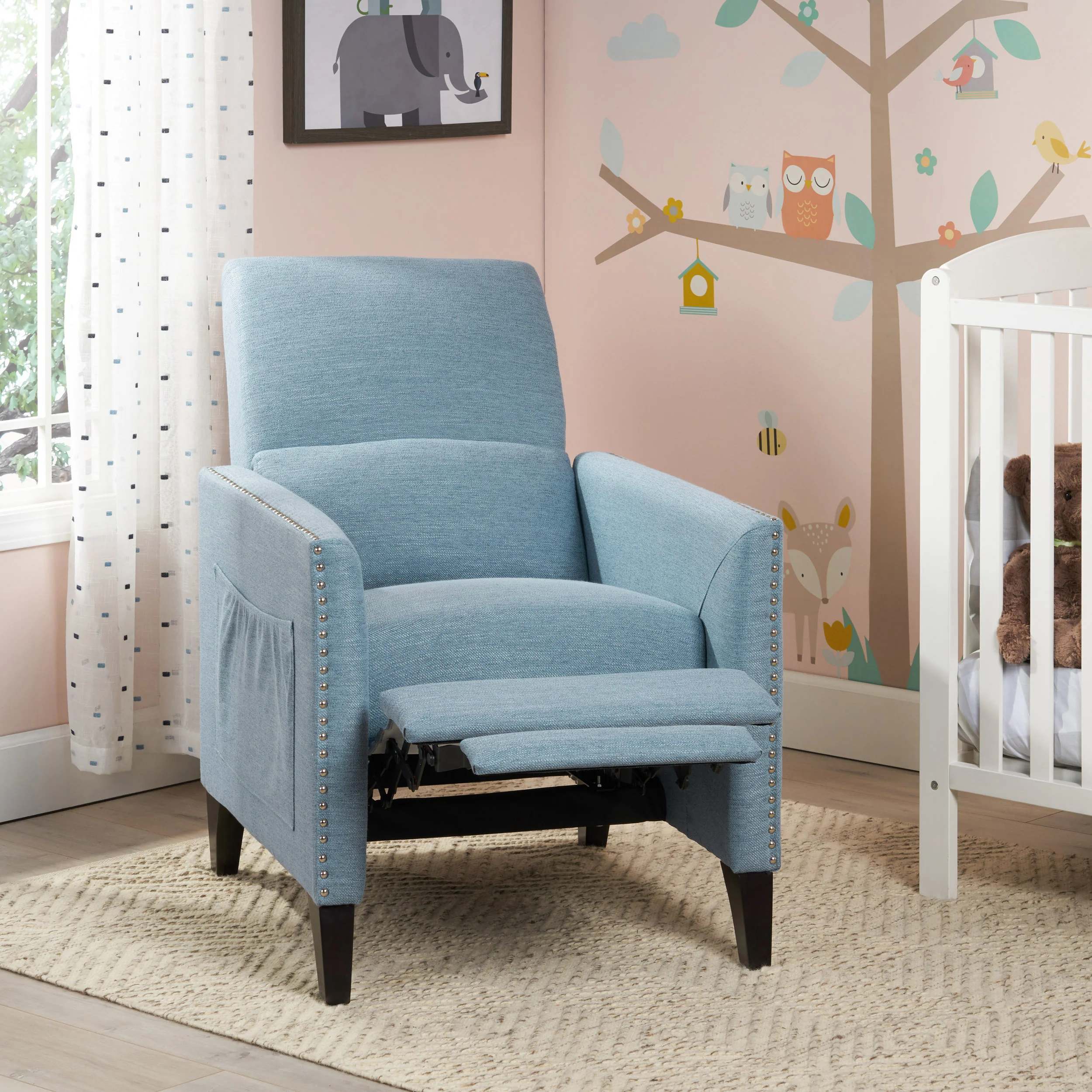 Williamgsburg Contemporary Fabric Push Back Recliner - furnishings