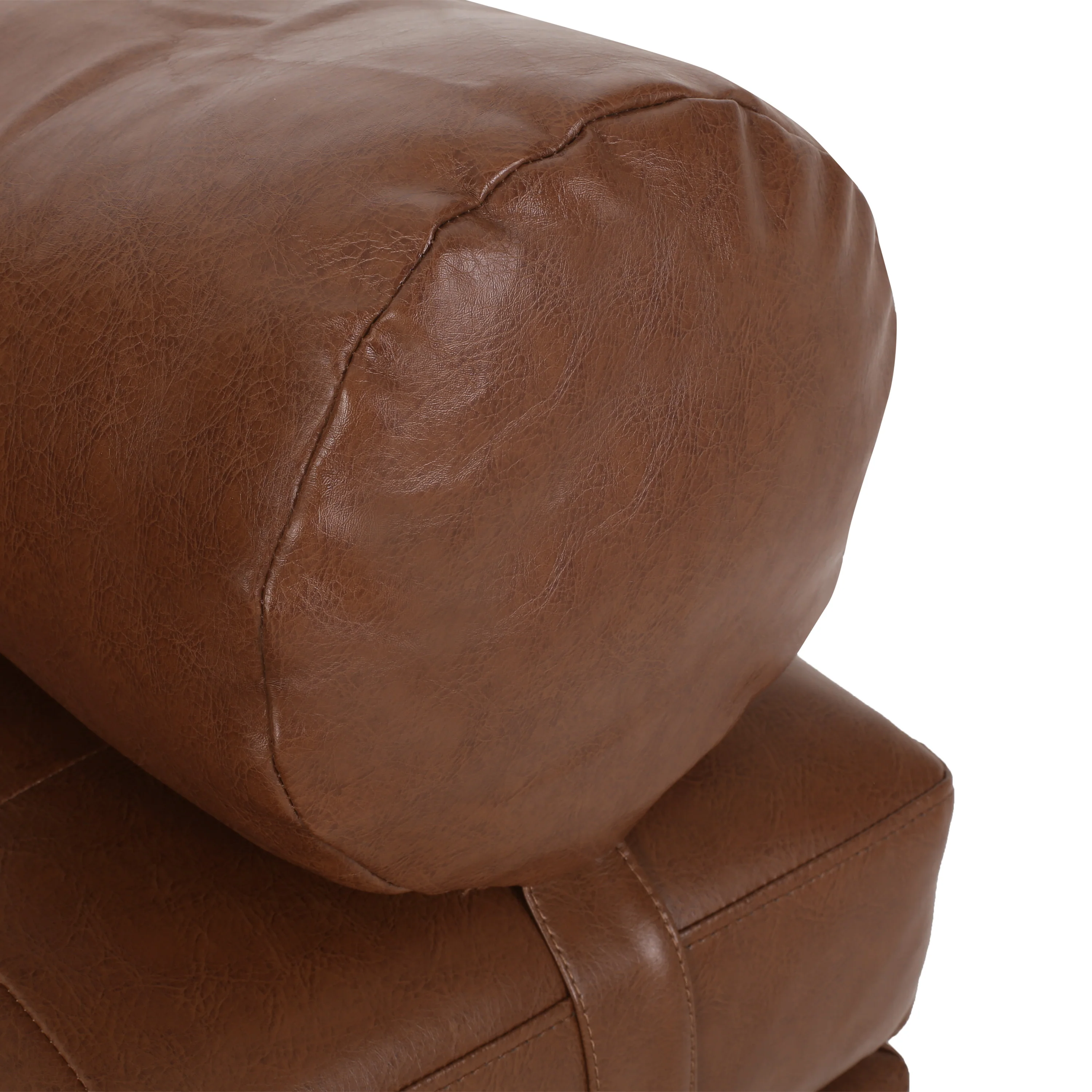 Elkjer Mid Century Modern Faux Leather Tufted Chaise Lounge with Bolster Pillow - furnishings