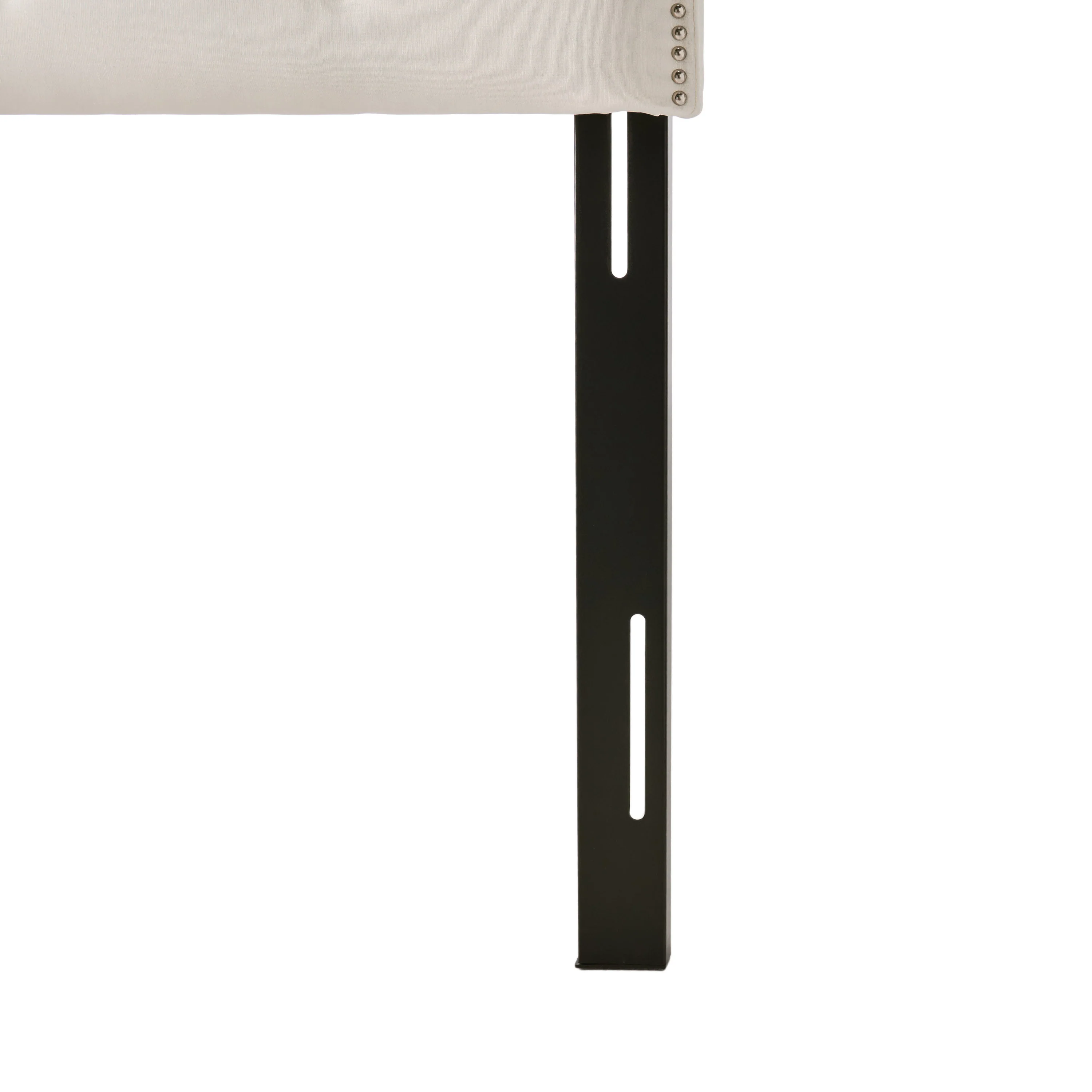 Soleil Studded Edge Ivory Fabric Queen/Full Headboard - furnishings