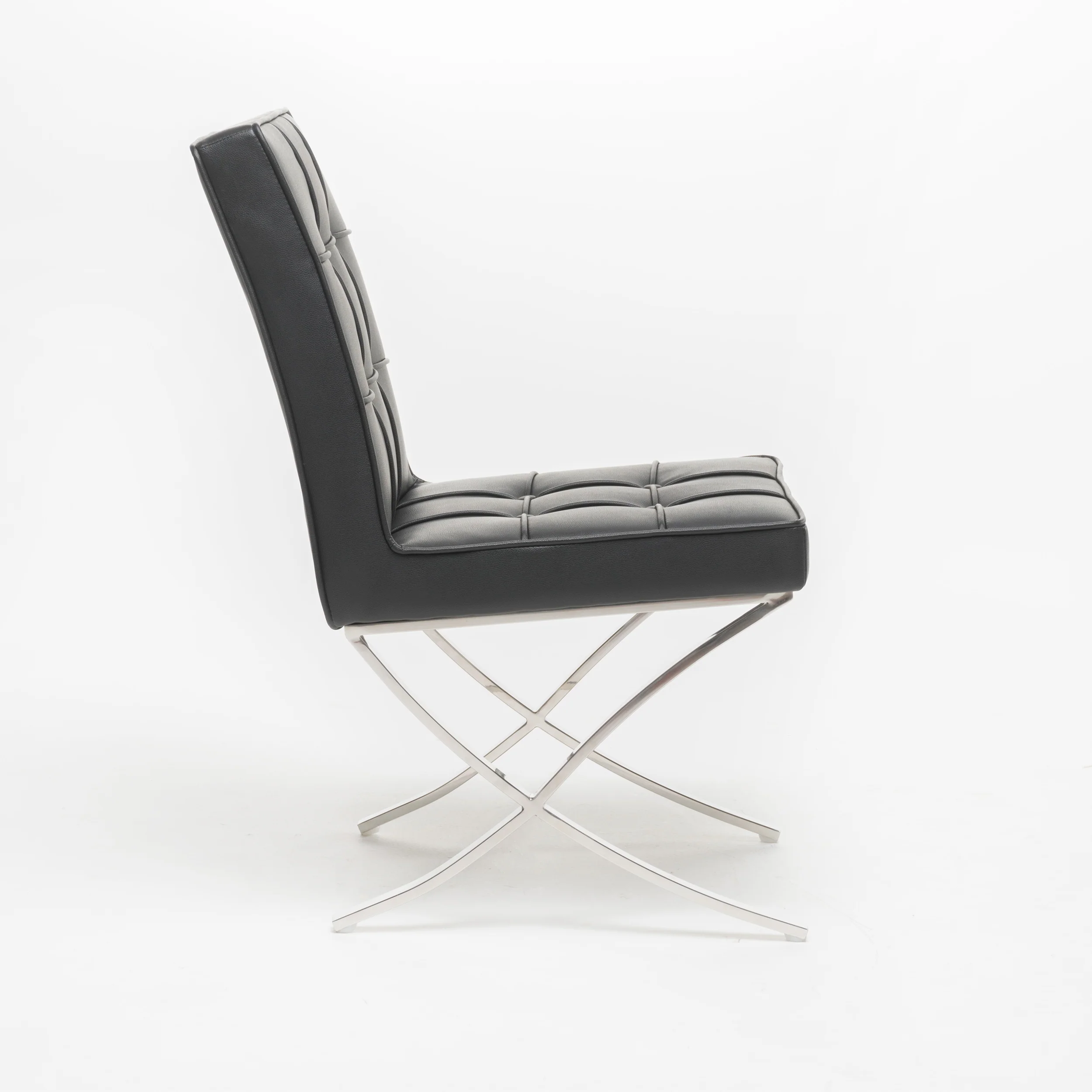 Pandora Modern Design Black Leather Dining Chairs (set of 2) - furnishings