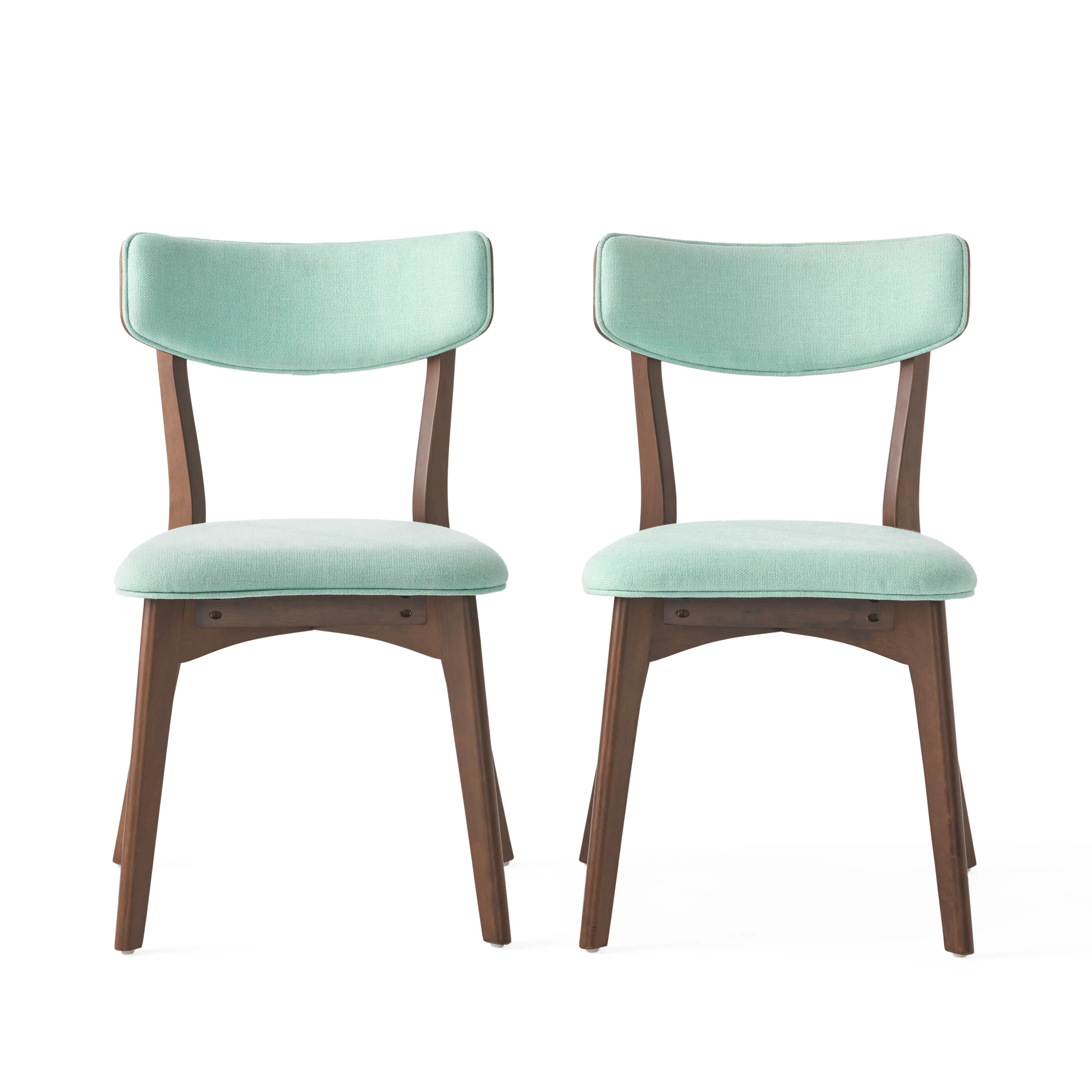 Turat Mid-Century Walnut Finished Frame Dining Chairs (Set of 2) - furnishings