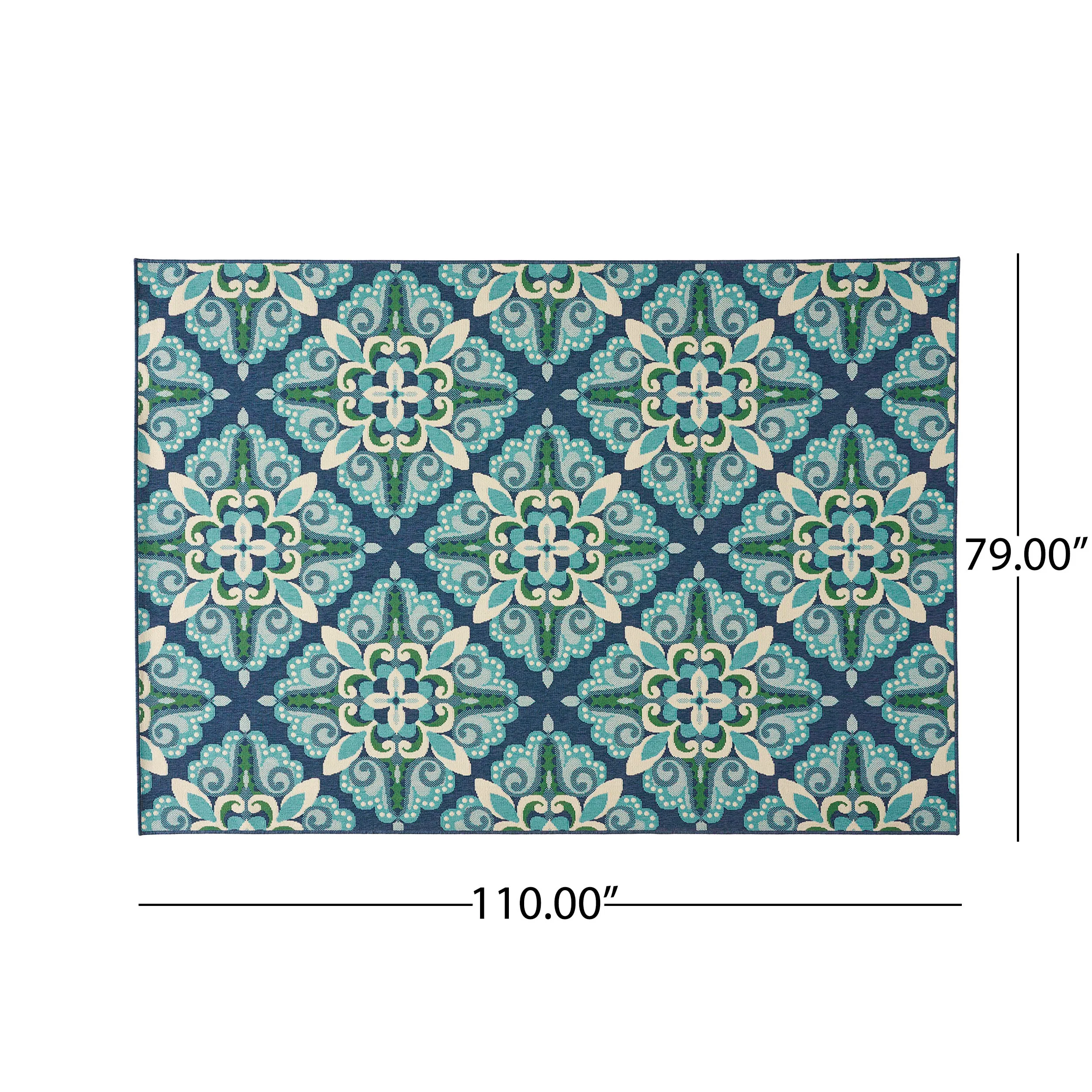 Pazel Indoor/Outdoor Floral Area Rug, Blue and Green - furnishings