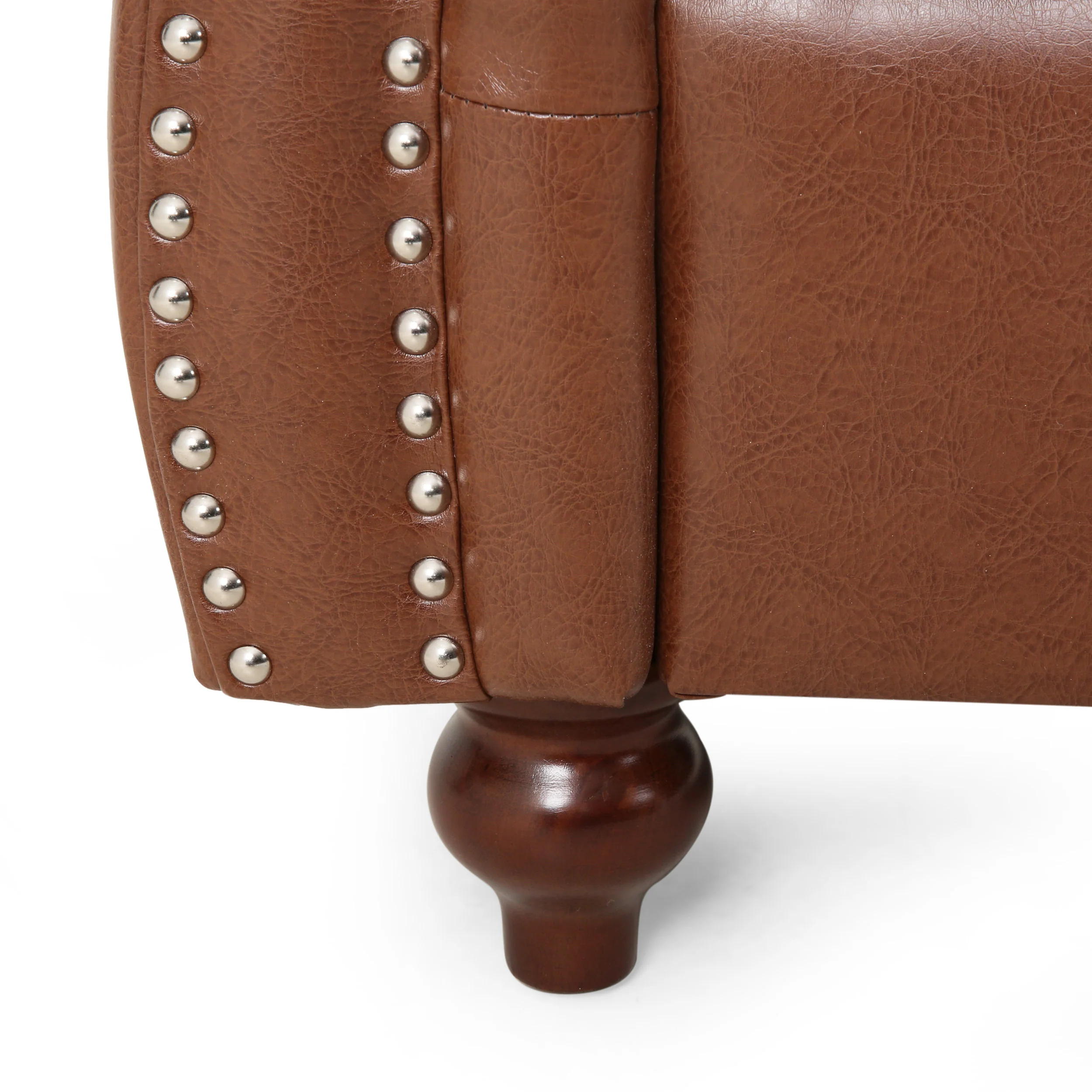 Bauman Modern Glam Channel Stitch Loveseat with Nailhead Trim - furnishings