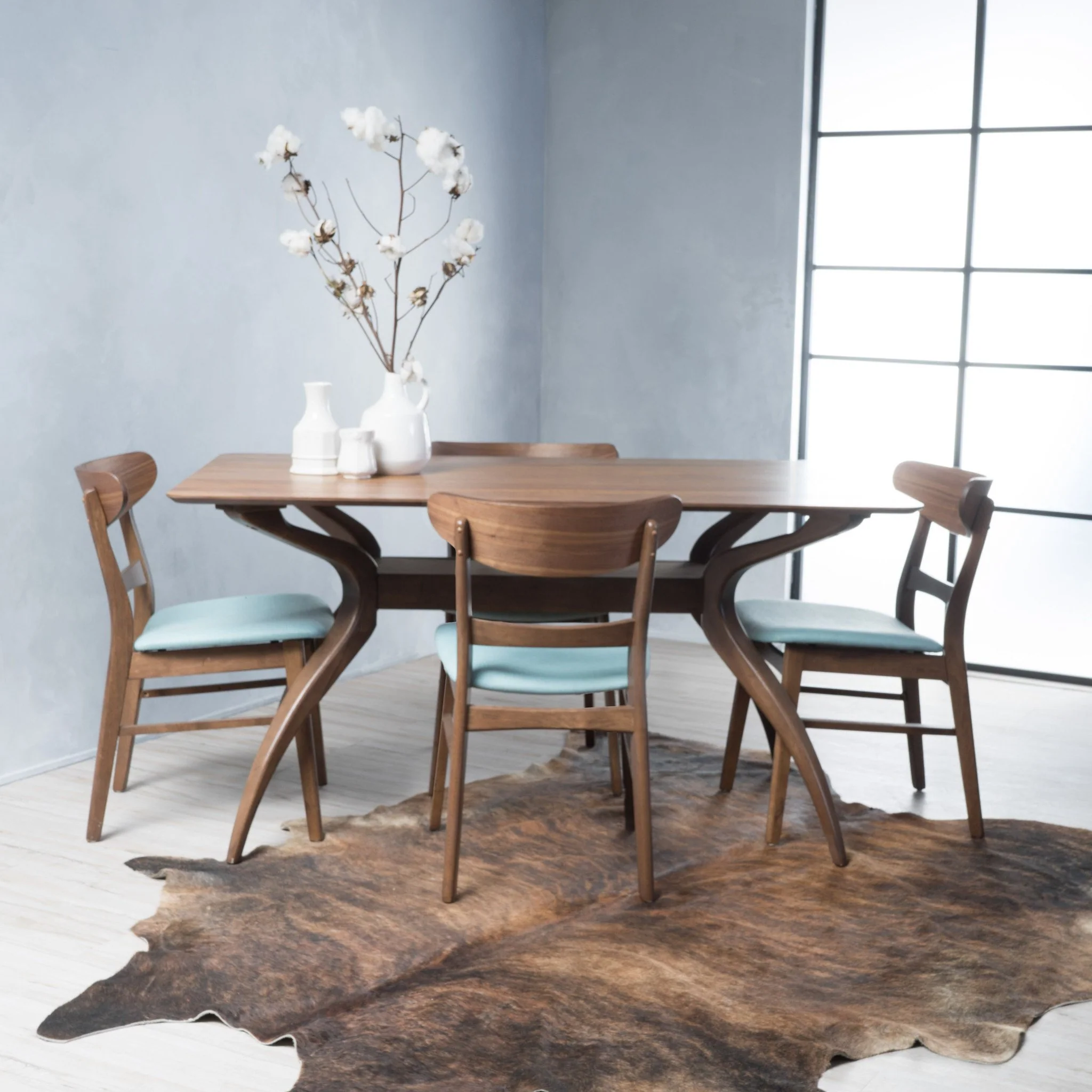 Isador Mid-Century Modern 5 Piece Dining Set - furnishings