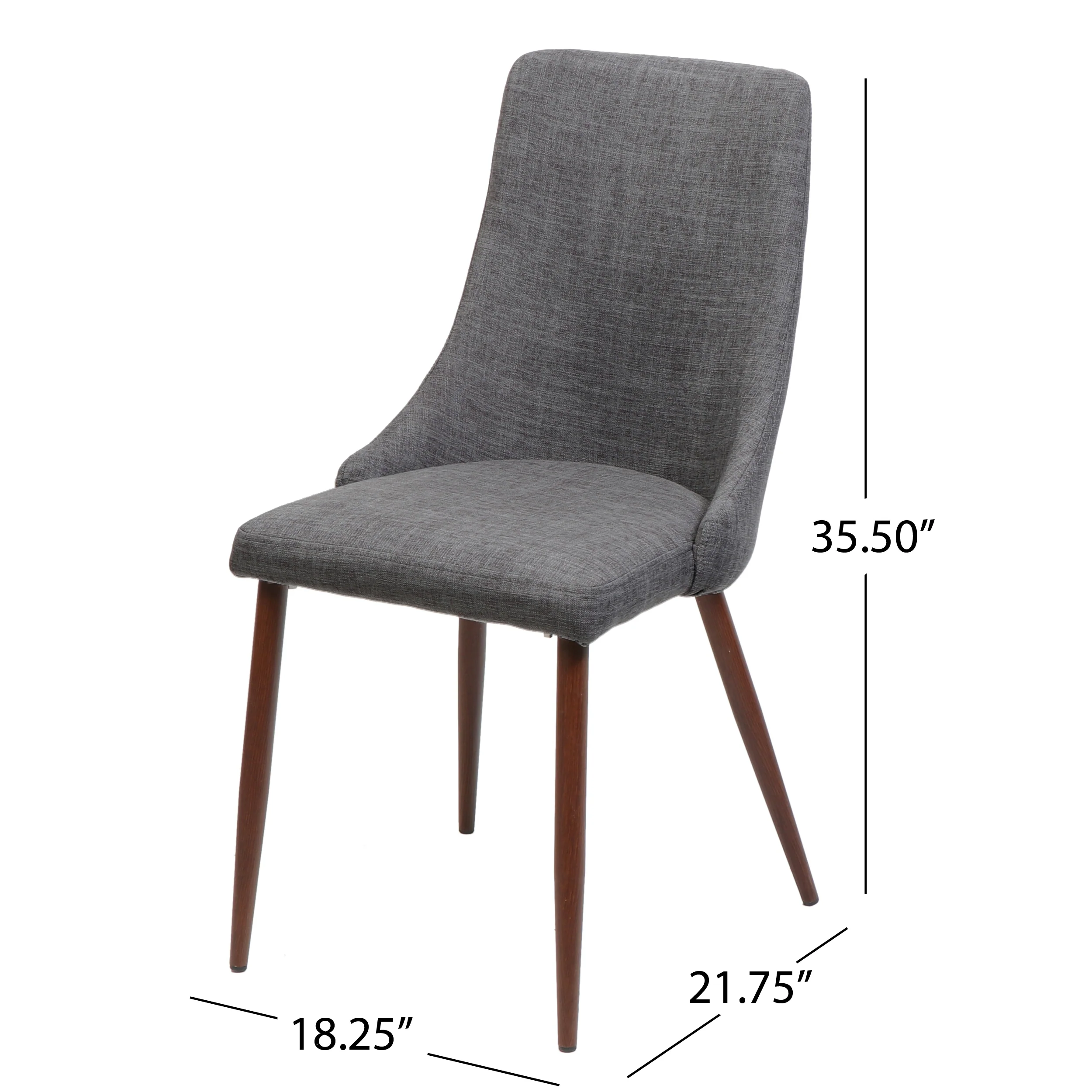 Soloman Mid Century Fabric Dining Chairs with Wood Finished Legs - Set of 2 - furnishings