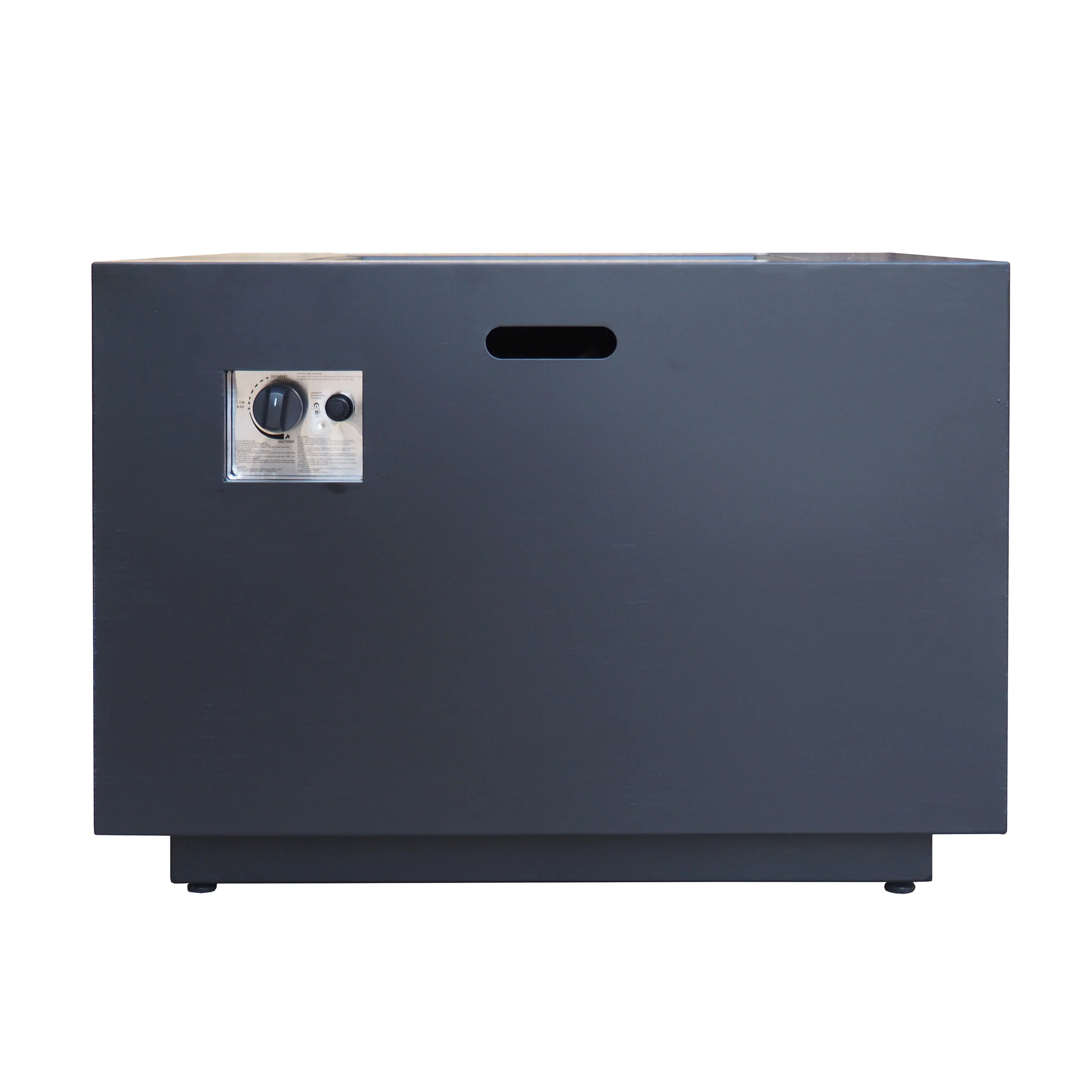 Jasmine Outdoor Dark Gray Finish Iron 33 Inch Square Fire Pit - 50,000 BTU - furnishings