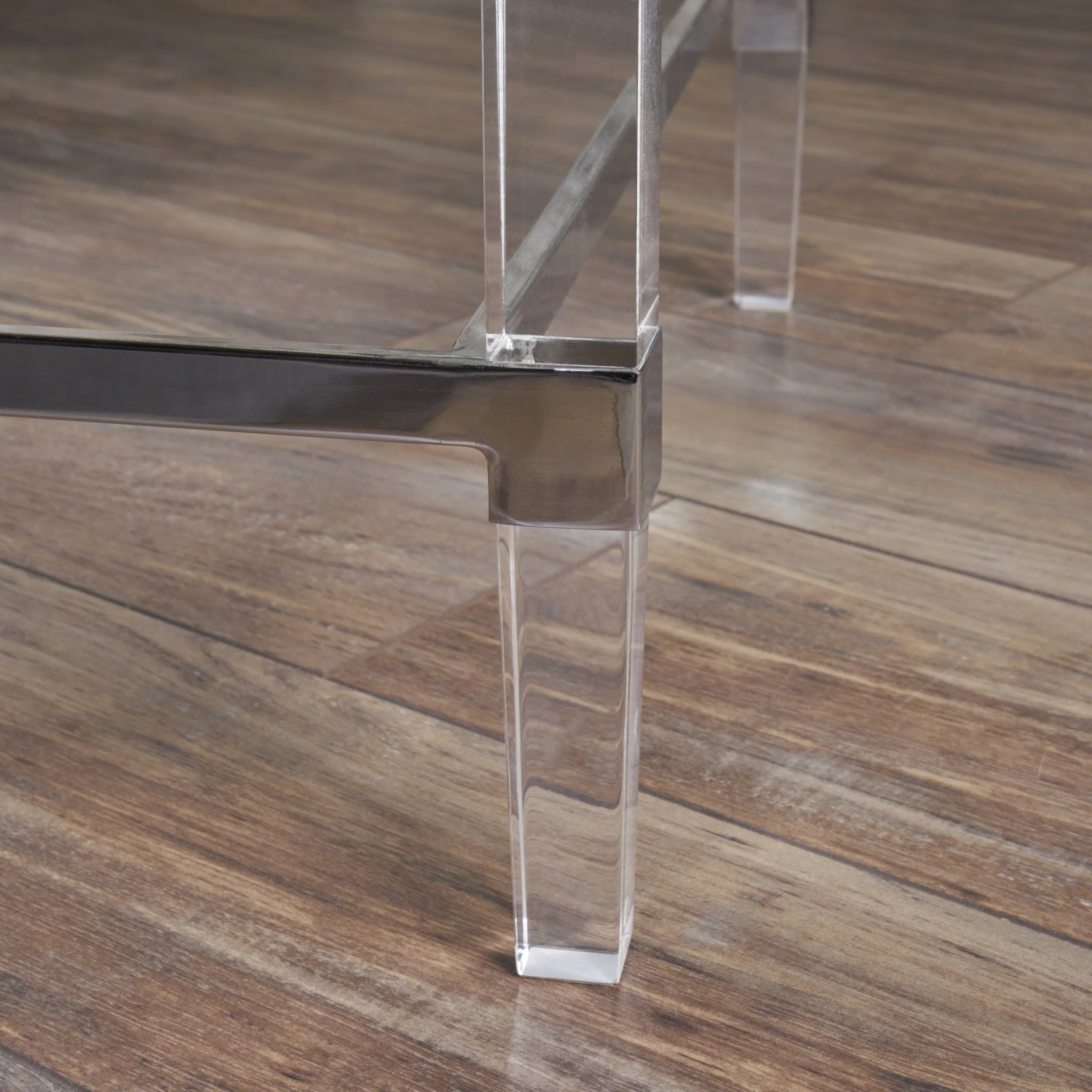 Bayor Modern Tempered Glass Coffee Table with Acrylic and Iron Accents - furnishings