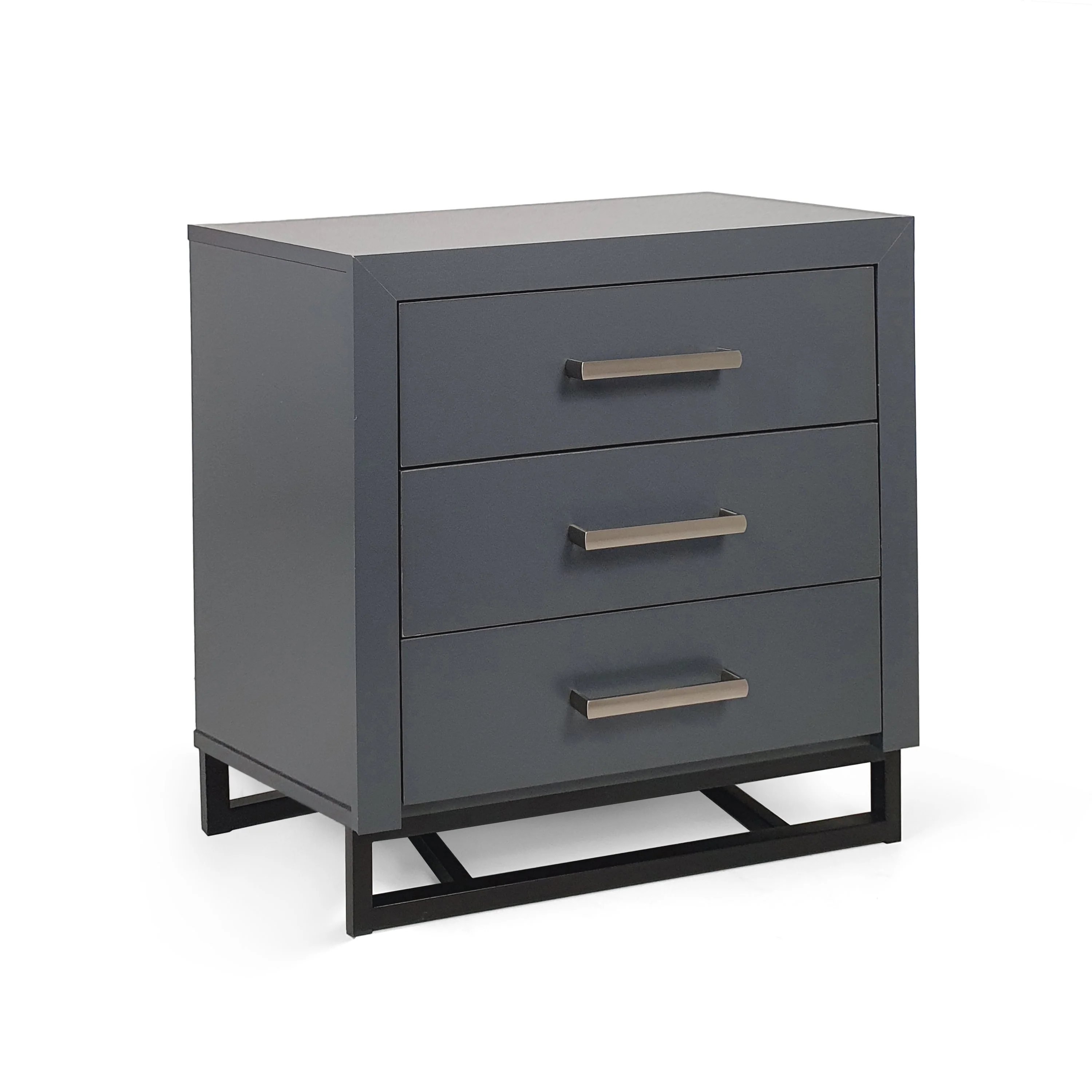 Borah Contemporary Faux Wood 3 Drawer Nightstand - furnishings