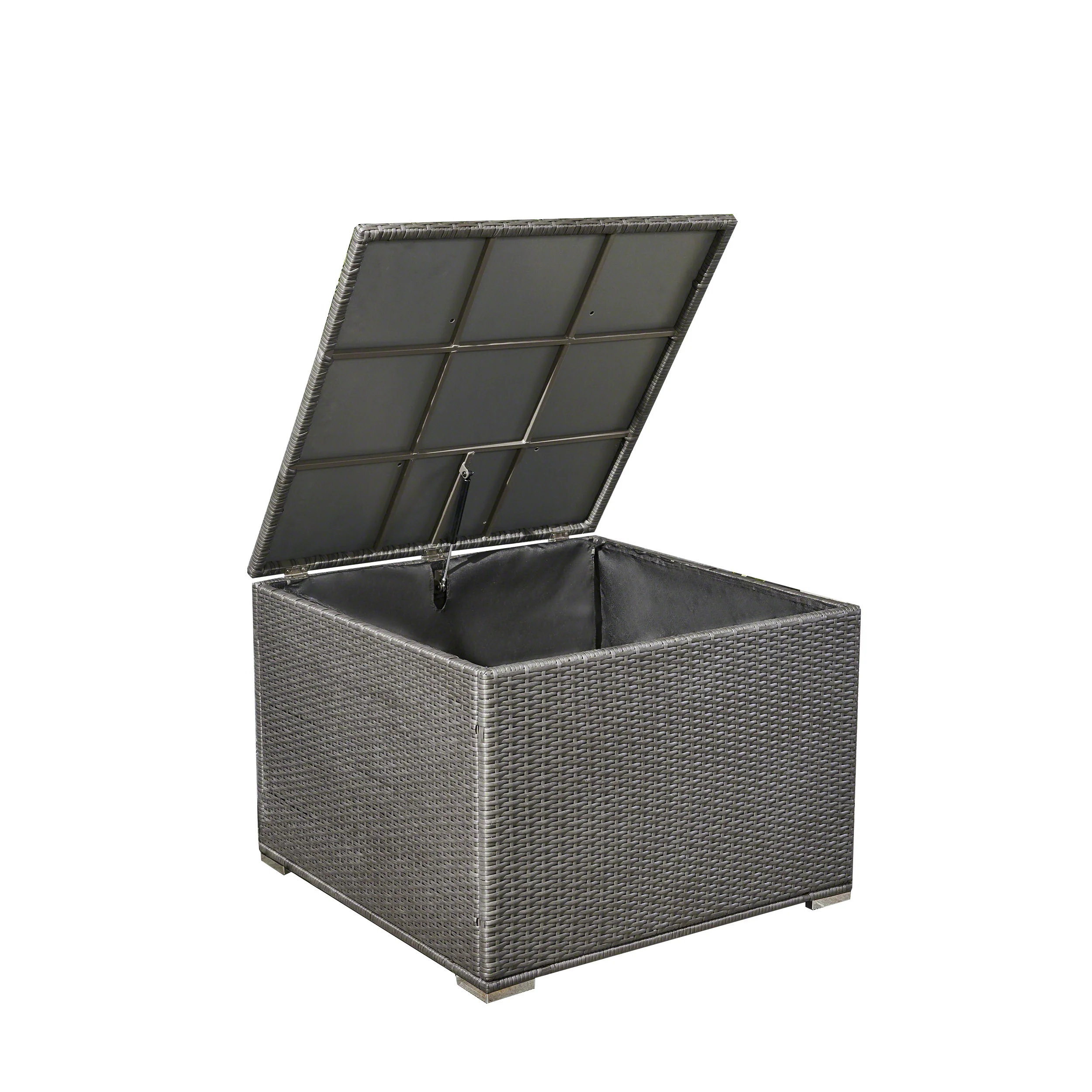 Sampa Outdoor Wicker Storage Ottoman, Gray - furnishings