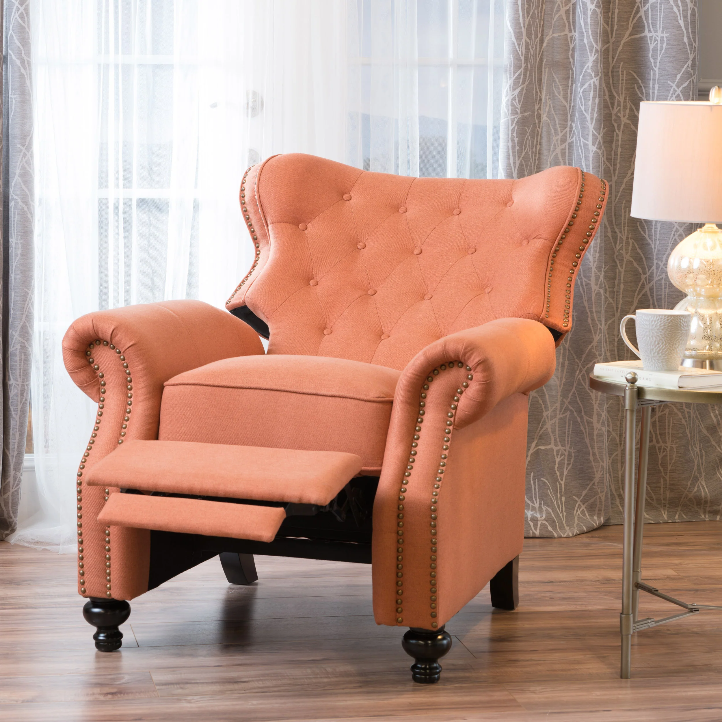 Waldo Tufted Back Studded Accent Recliner Armchair - furnishings