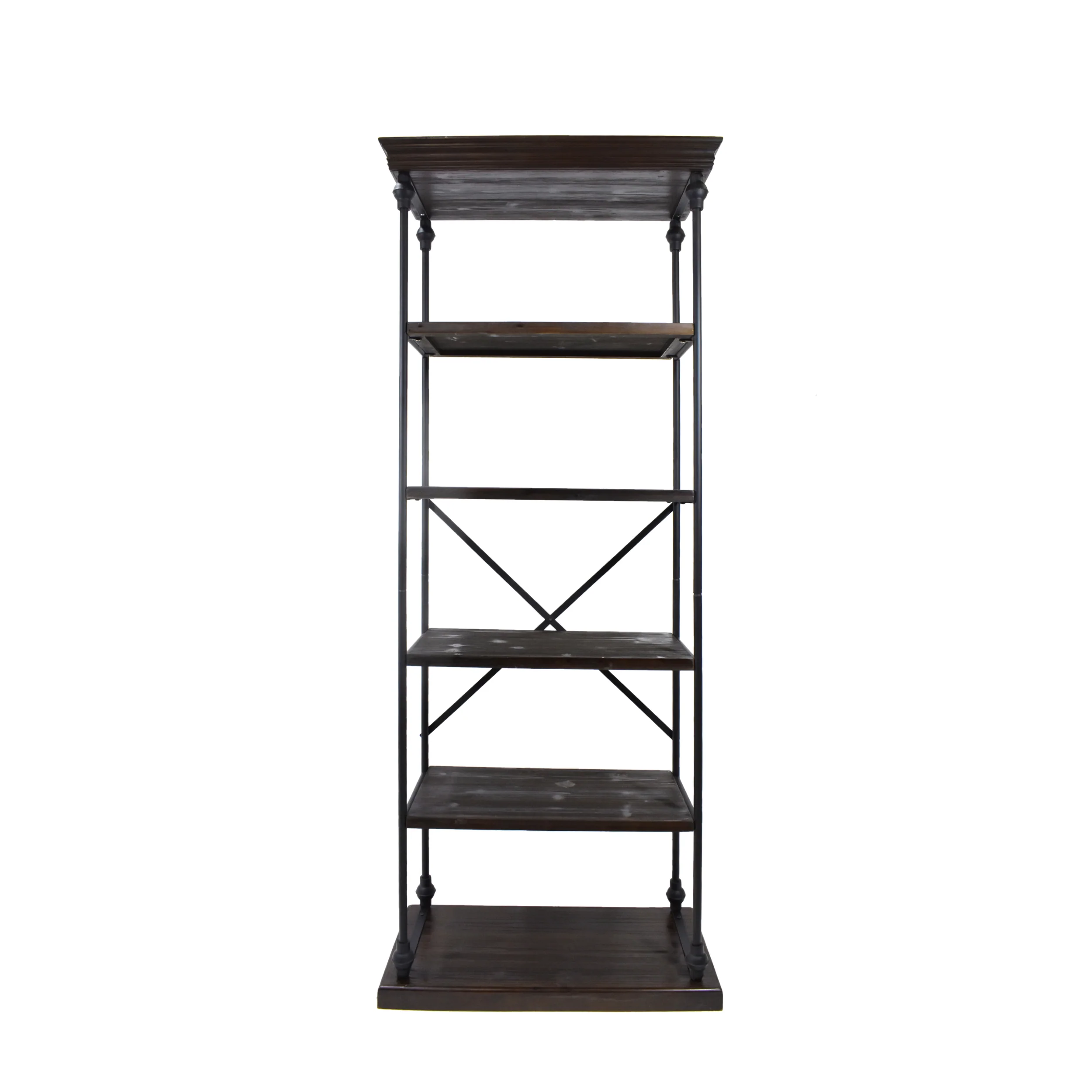 Scilla 5-Shelf Wood & Metal Etagere Bookcase - furnishings