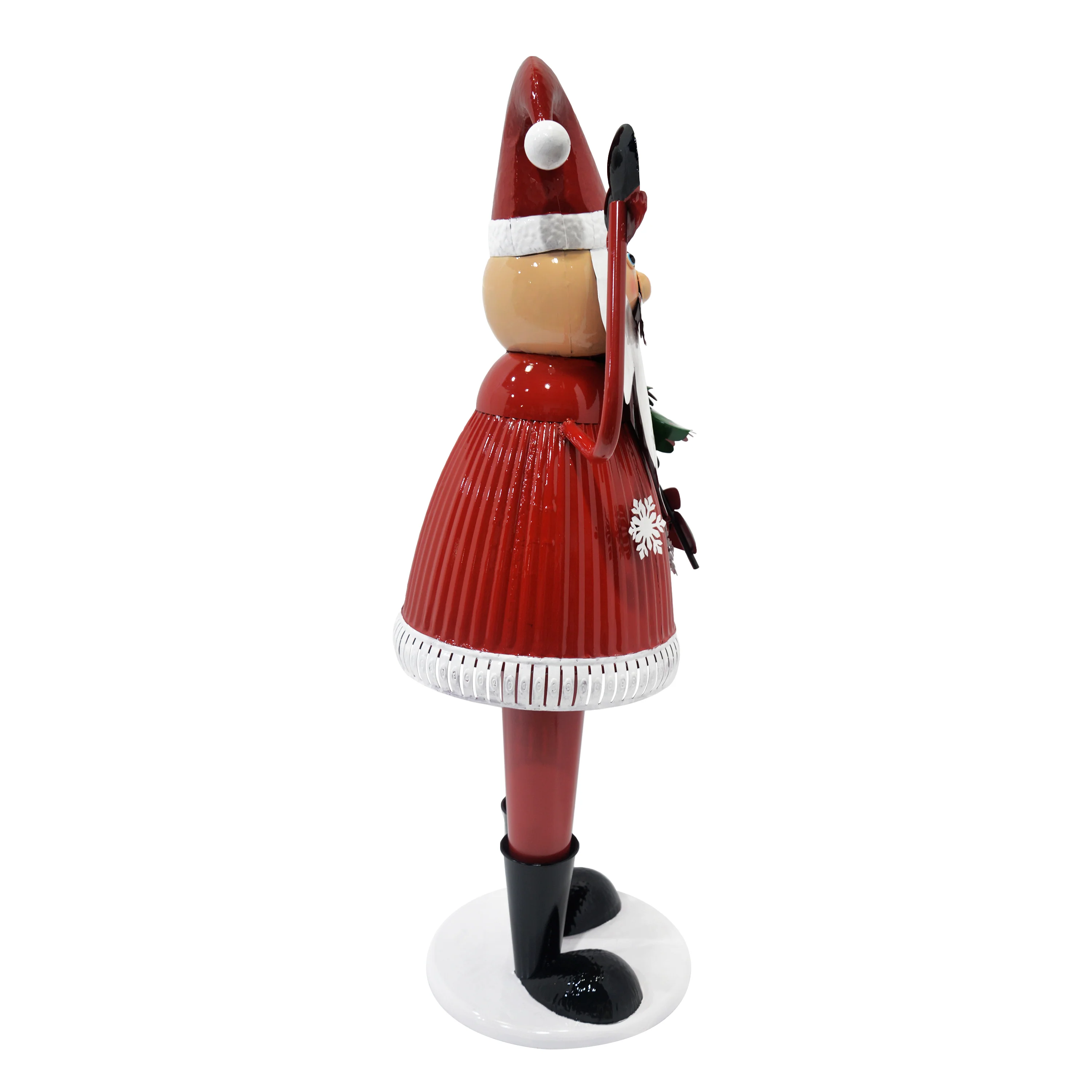 JoyfulJingle Cheerful Santa Claus Holding Tree and Waving Christmas decoration - furnishings