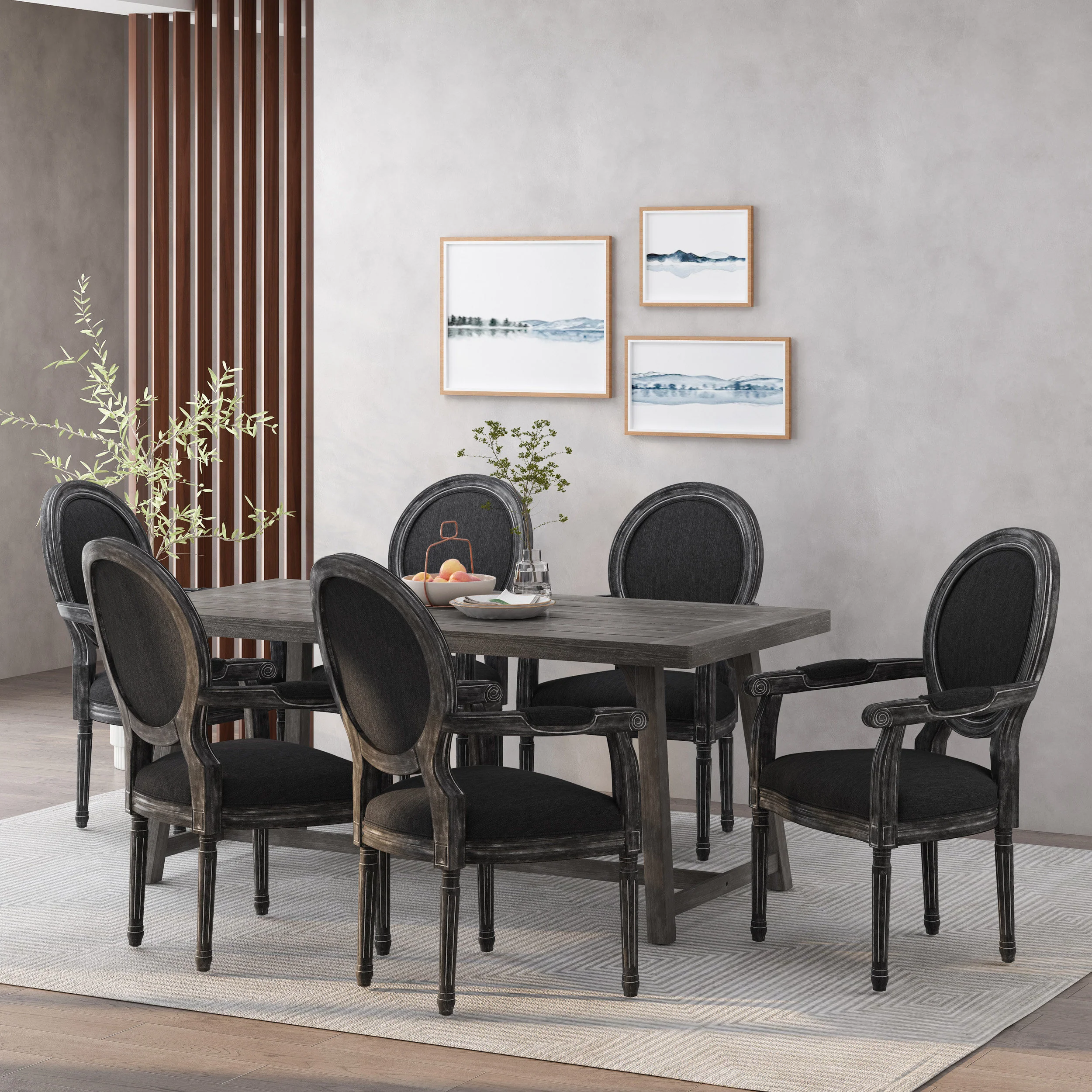 Aisenbrey French Country Wood Upholstered Dining Chair - furnishings