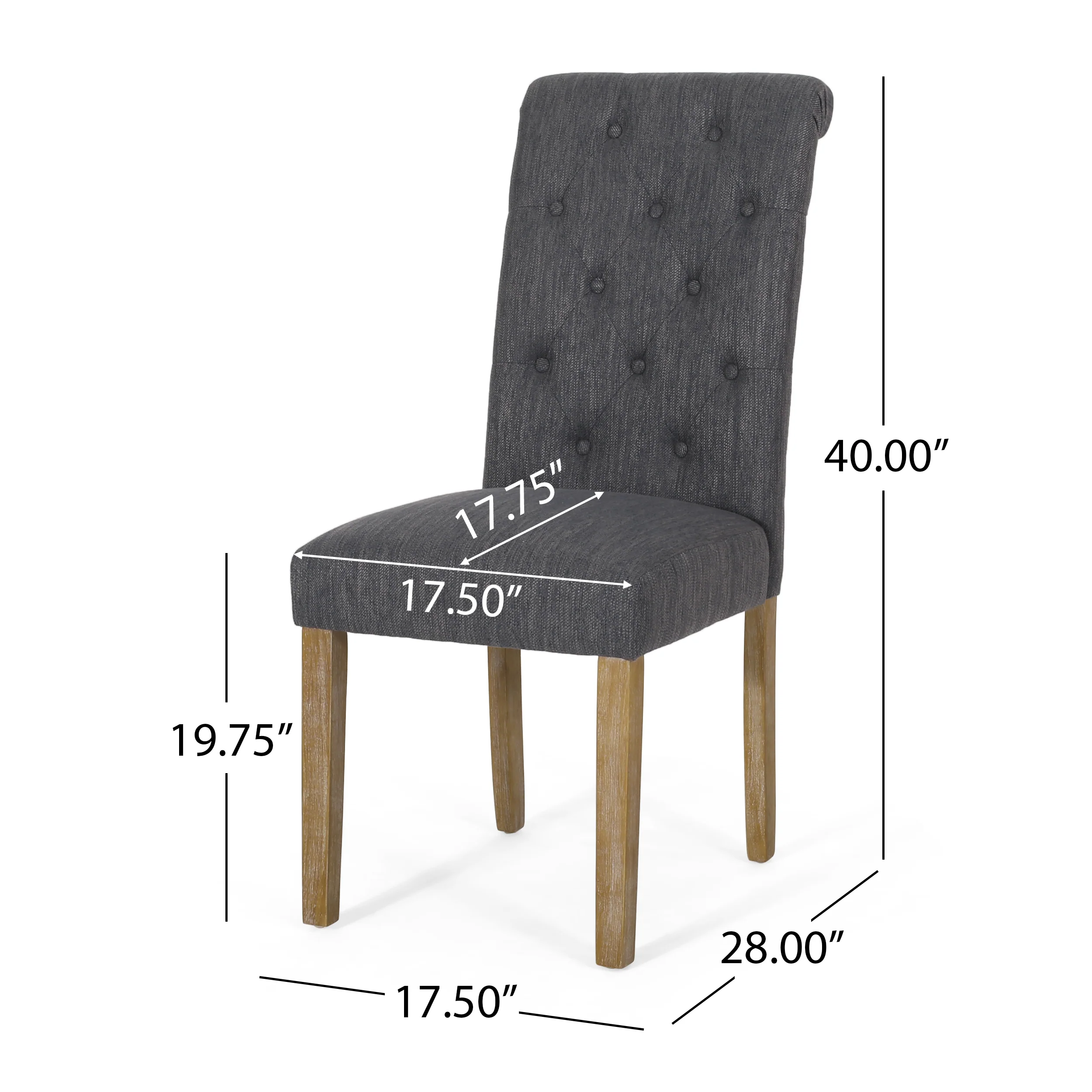 Larkspur Contemporary Fabric Tufted Dining Chairs, Set of 2 - furnishings