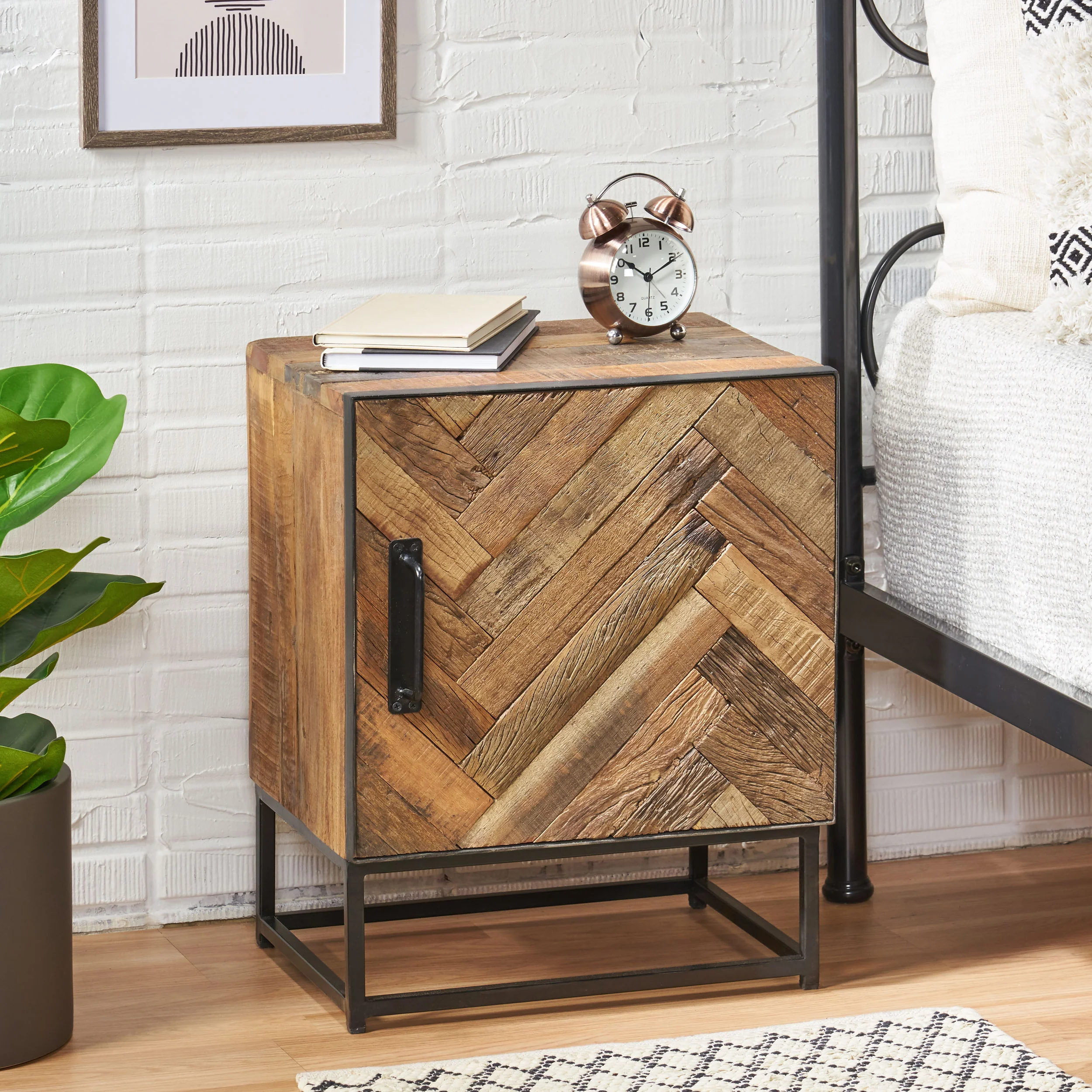 Chipper Handcrafted Boho Wooden Nightstand - furnishings