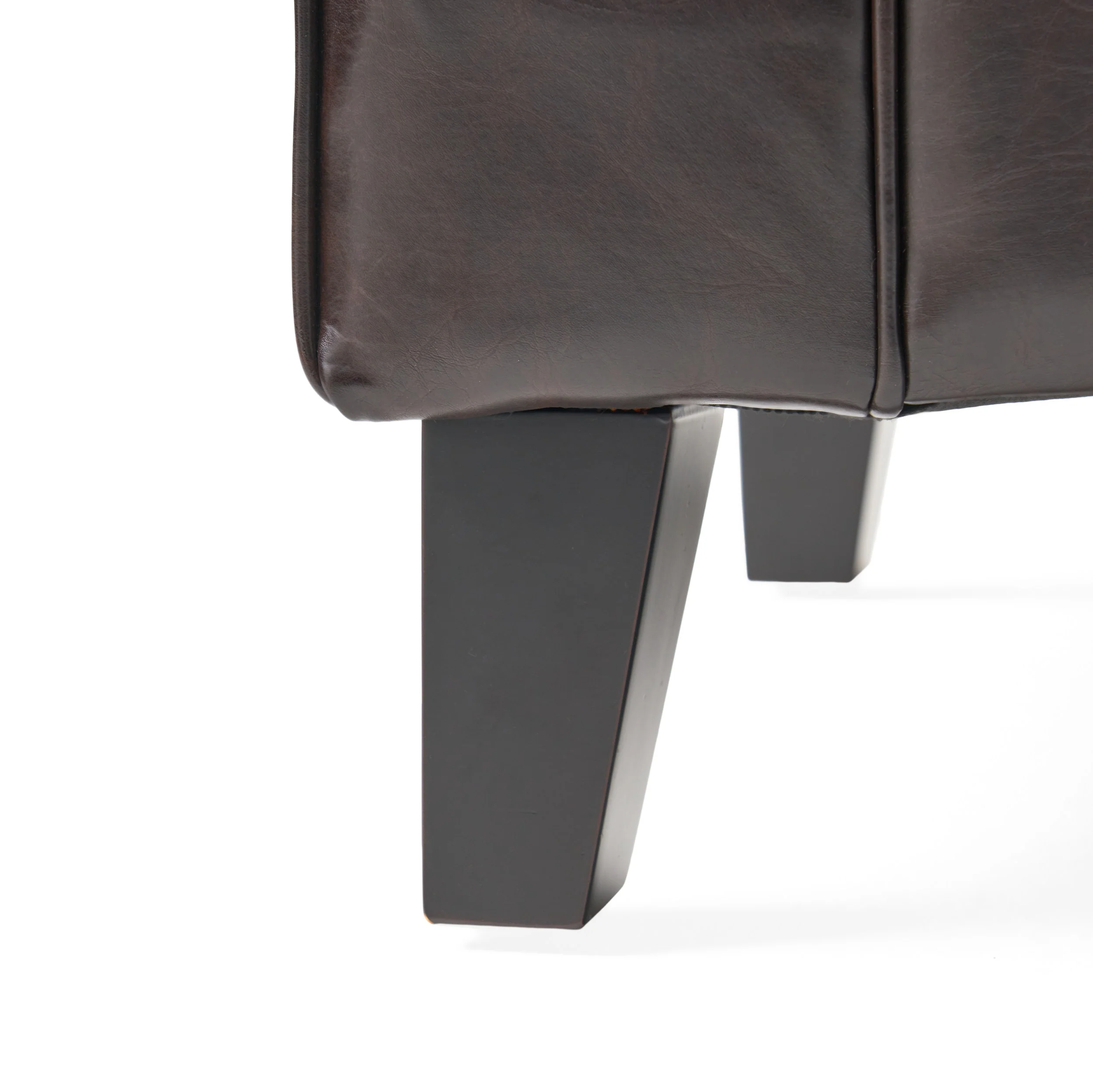 Charlemagne Rolled Arm Tufted Leather Storage Ottoman Bench - furnishings
