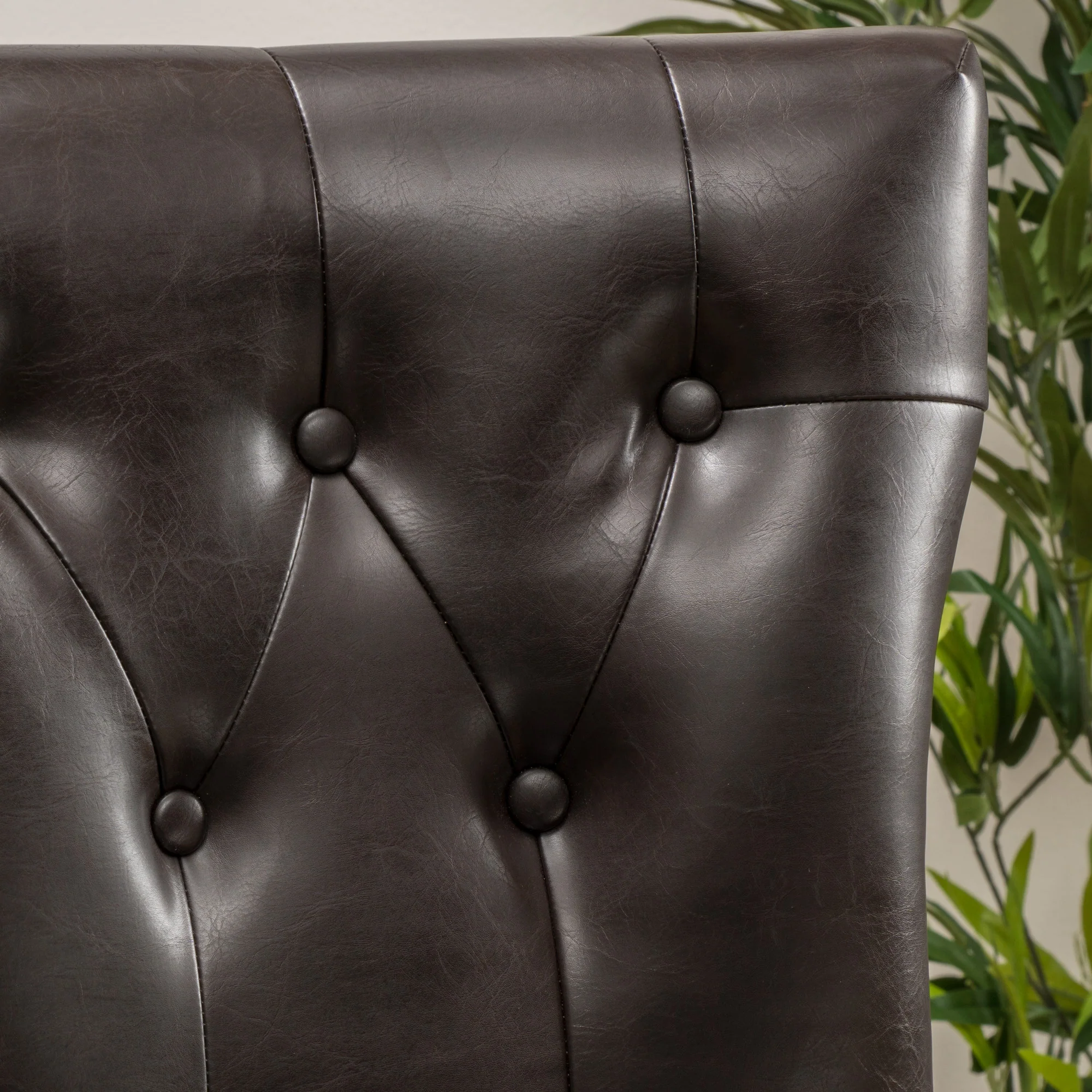 Pierre 27-Inch Brown Leather Counter Stool (Set of 2) - furnishings