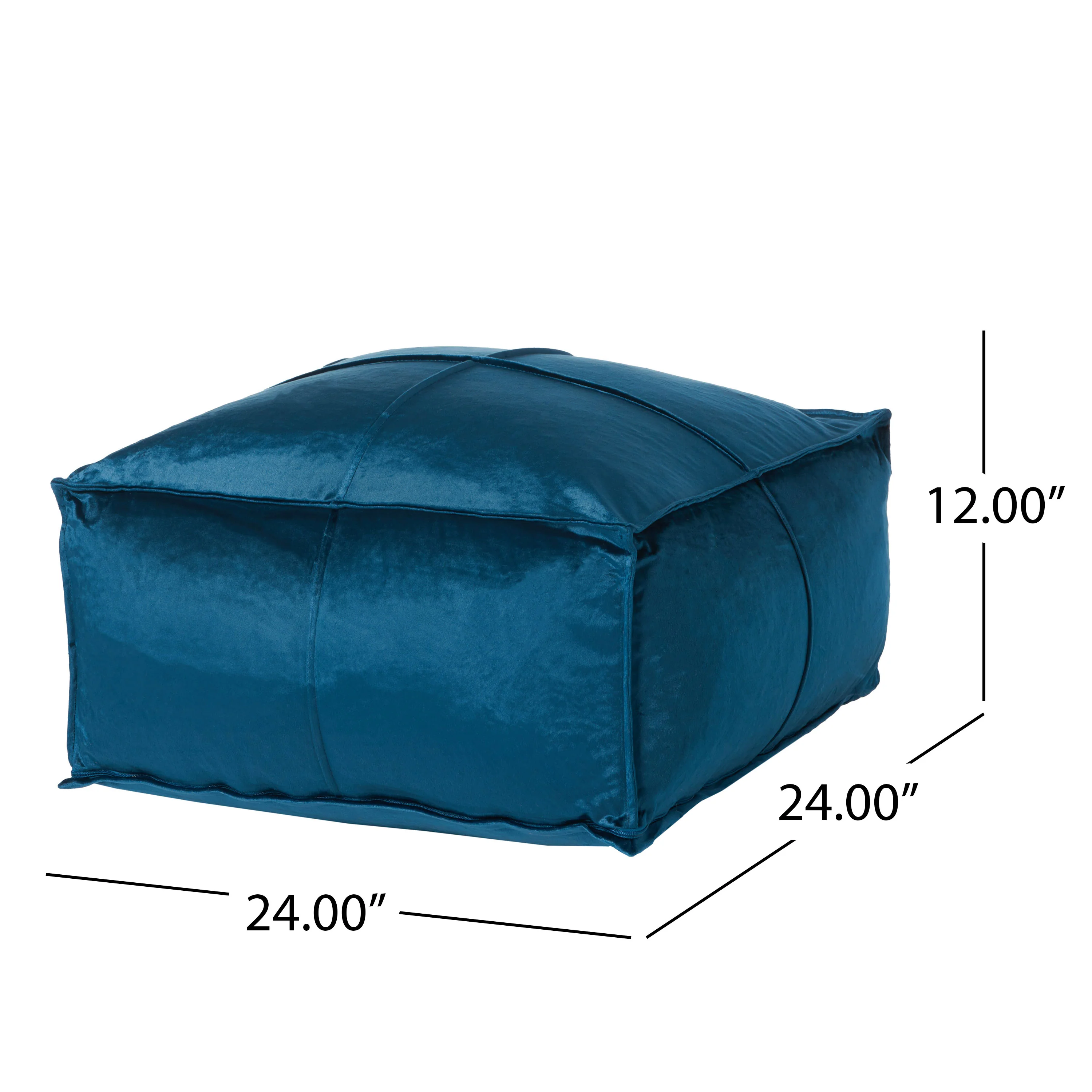 Cytheria Velvet Square Bean Bag Ottoman - furnishings