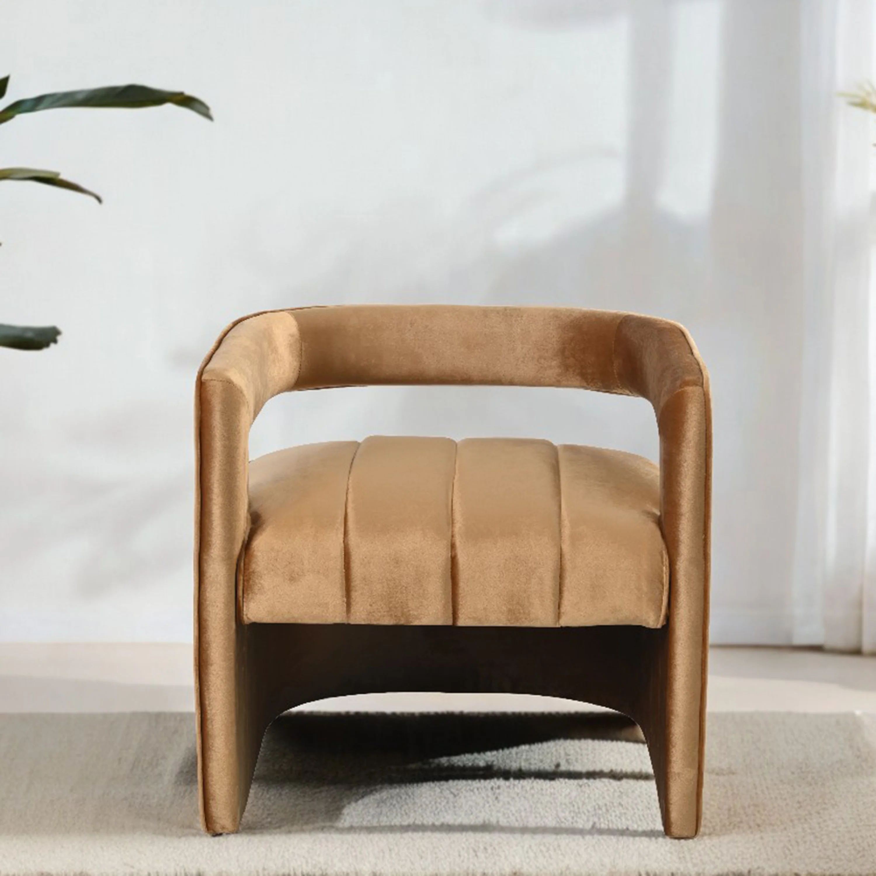 Brazal Modern Velvet Accent Club Chair - furnishings