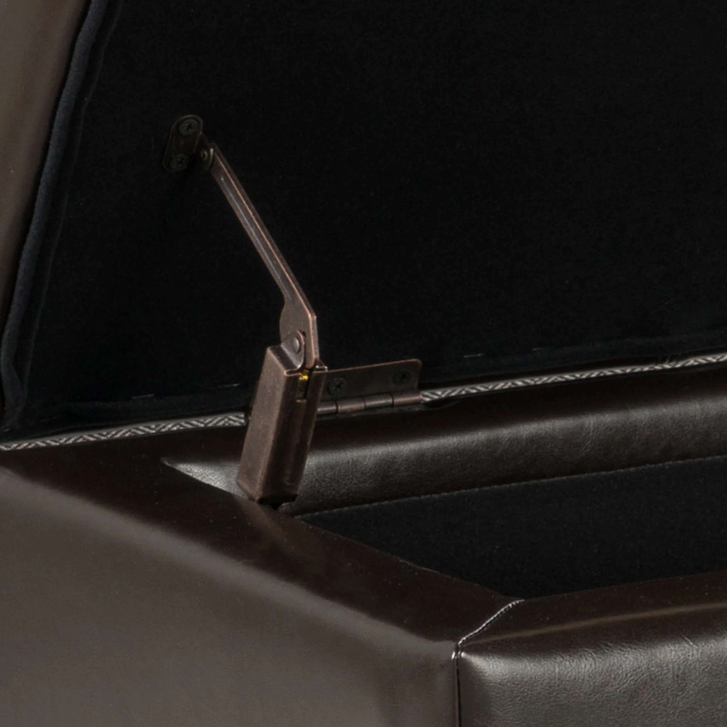 Santa Rosa Brown Tufted Faux Leather Storage Ottoman Bench - furnishings