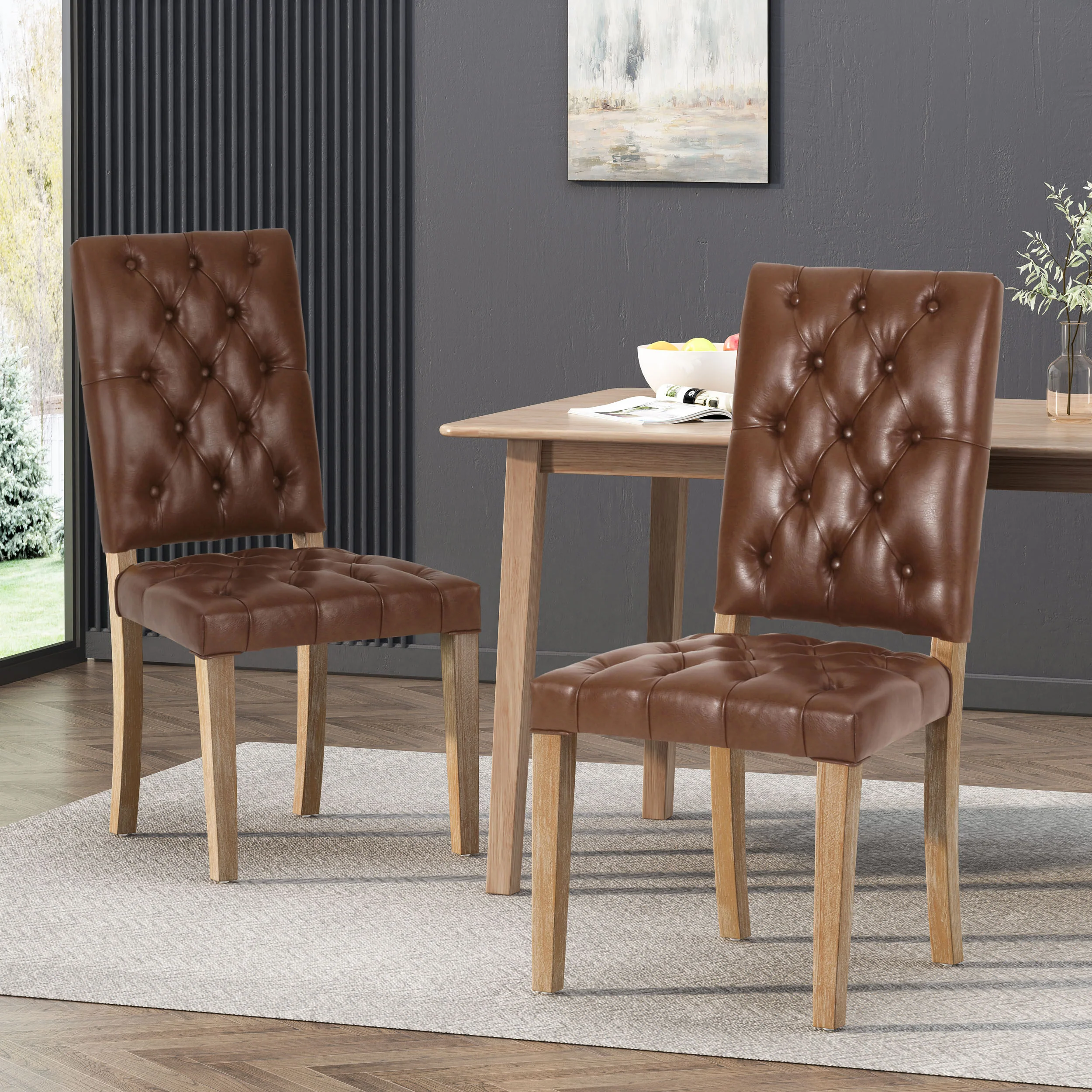 Welby Contemporary Tufted Dining Chairs, Set of 2 - furnishings