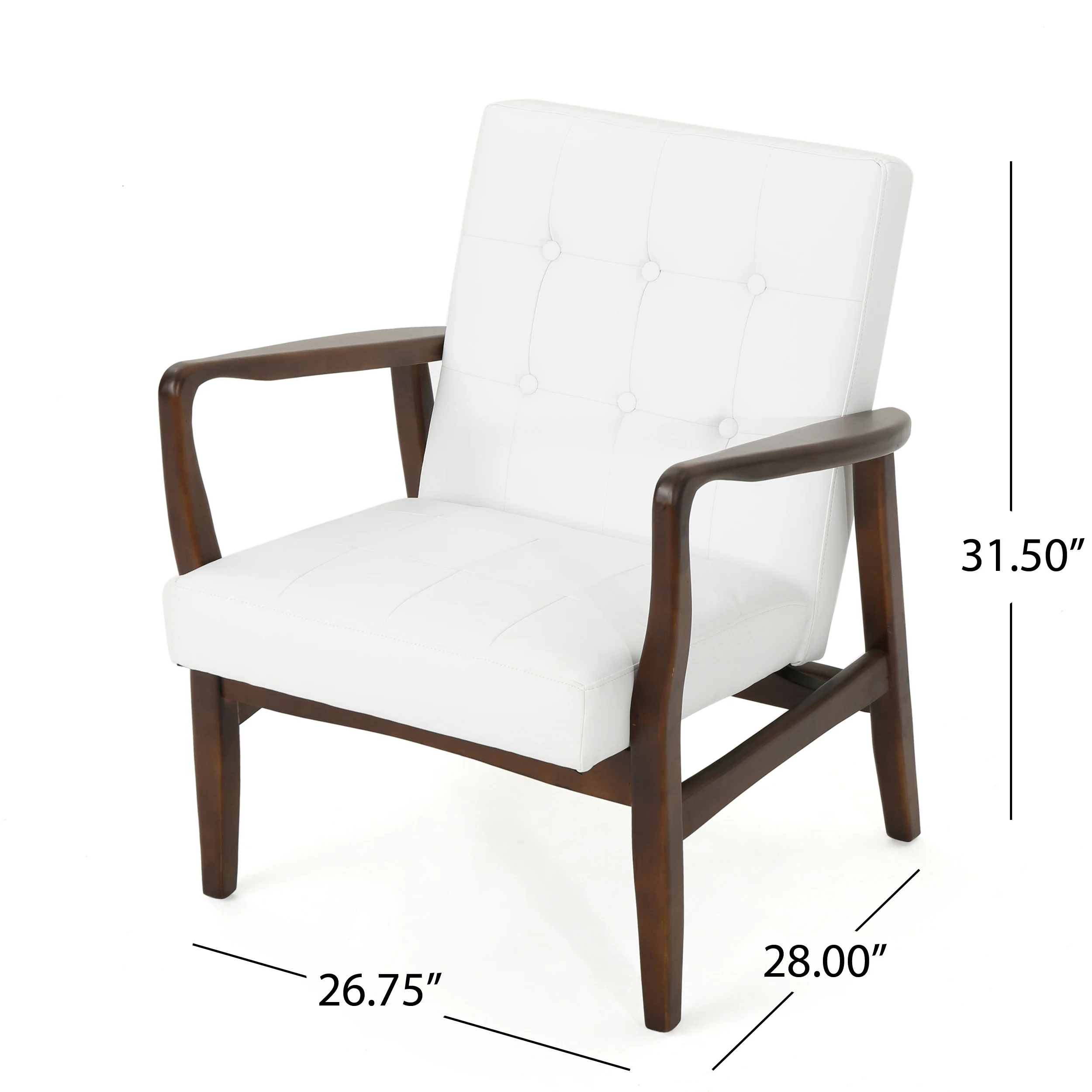 Callisto Mid Century Modern Leather Club Chair - furnishings