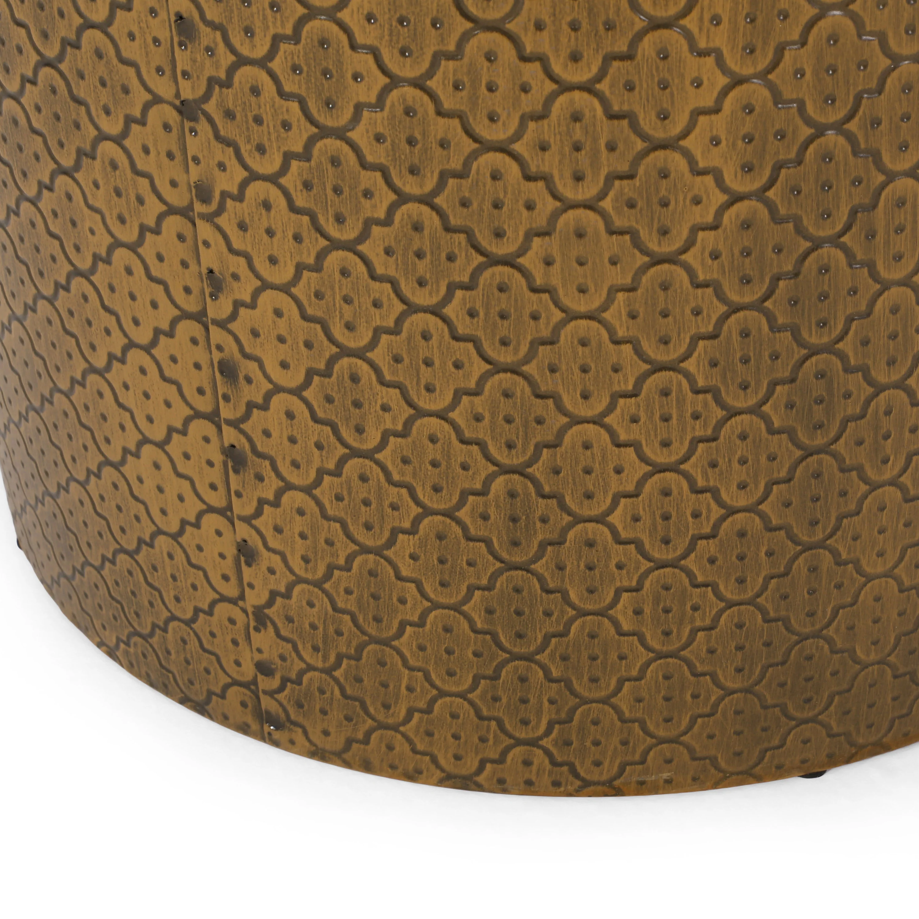 Cossitt Modern Iron Quatrefoil Side Tables, Set of 2 - furnishings
