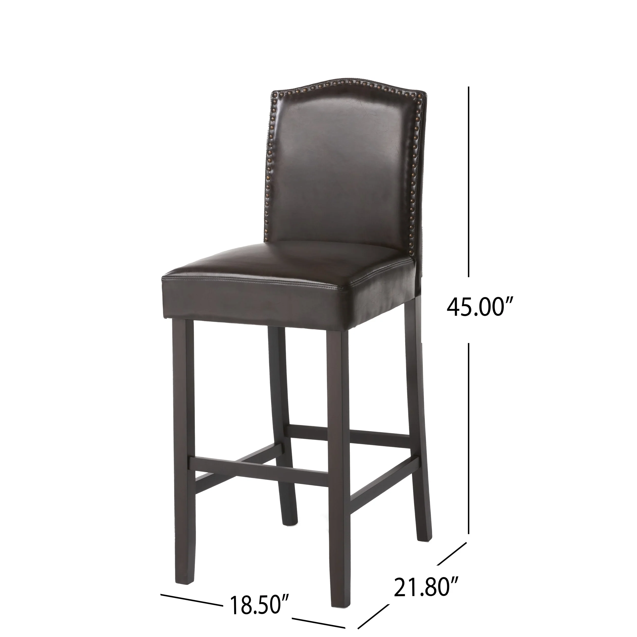 Auburn 30-Inch Brown Leather Backed Barstool (Set of 2) - furnishings