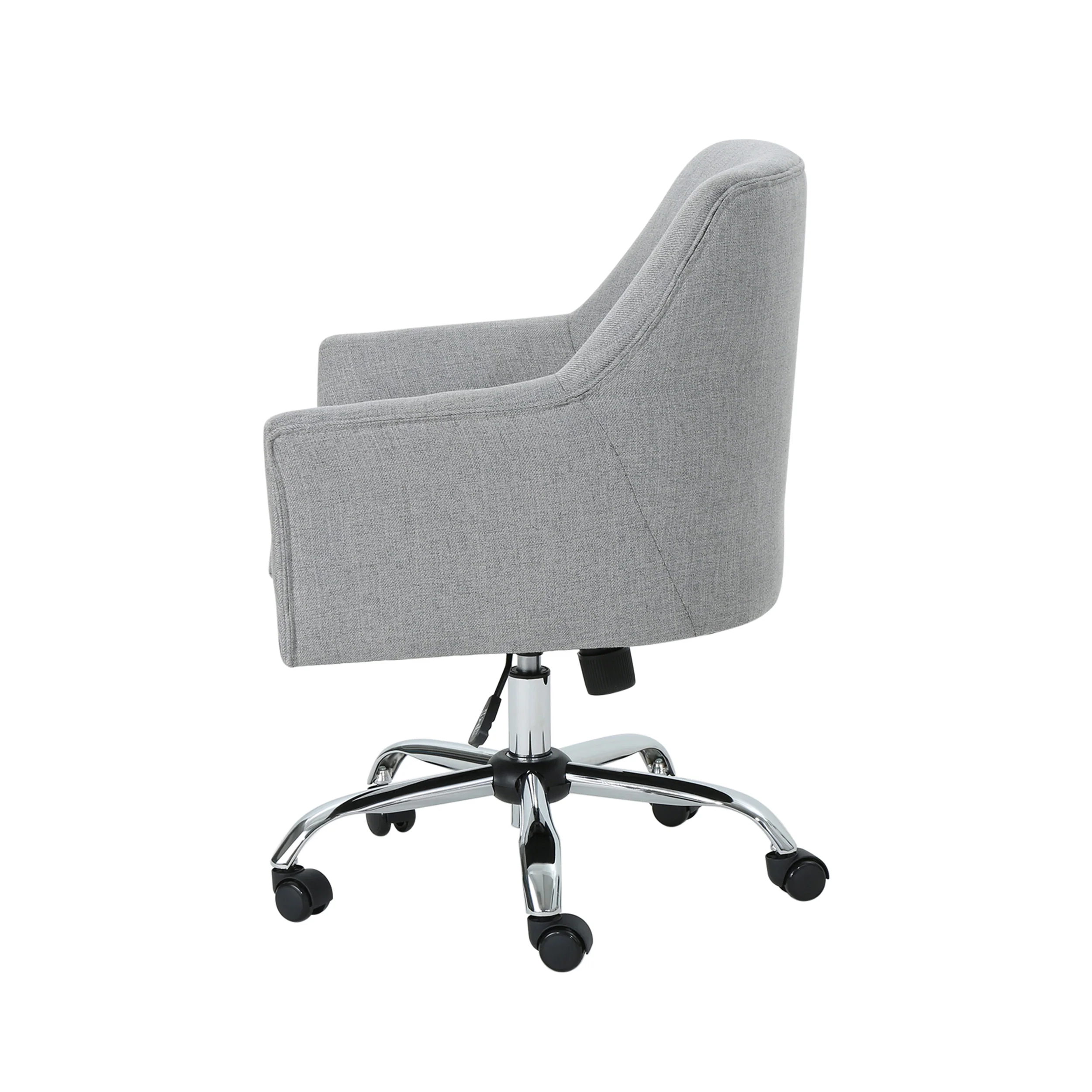 Morgan Mid Century Modern Fabric Home Office Chair with Chrome Base - furnishings