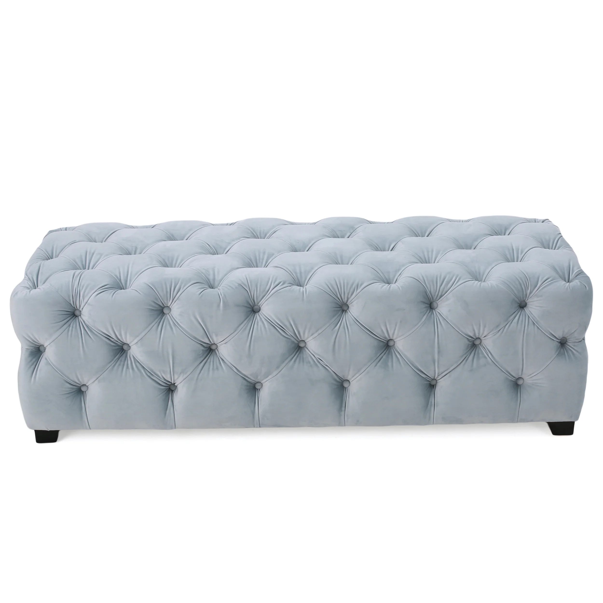 Provence Modern Glam Tufted Velvet Ottoman Bench - furnishings