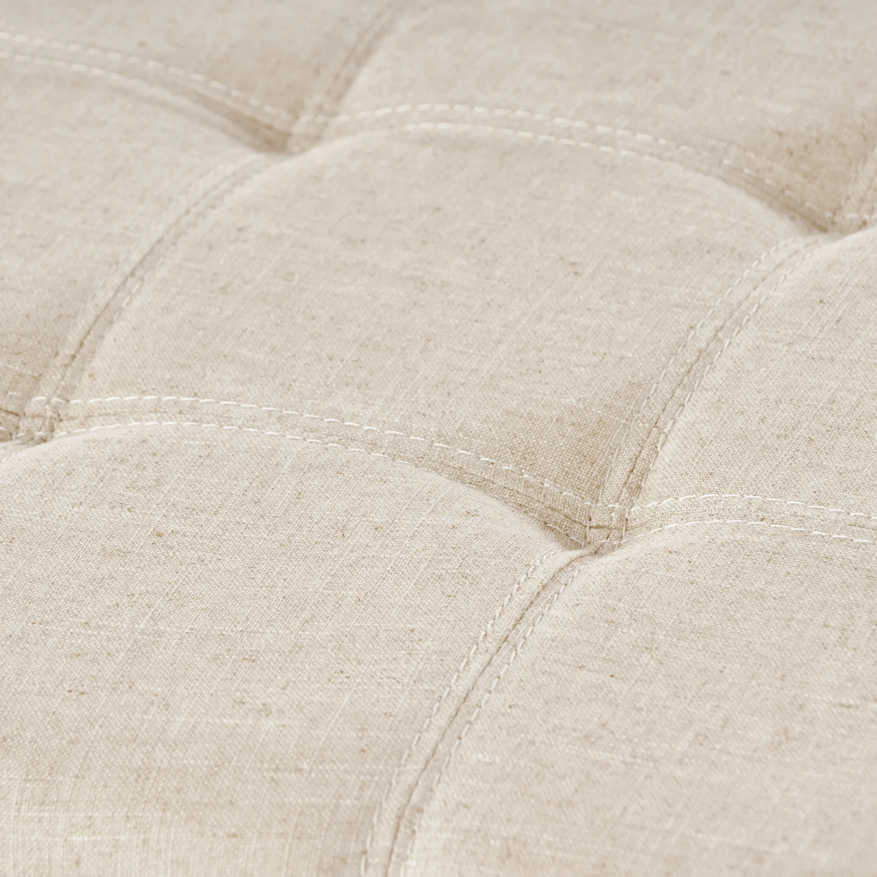 Santa Rosa Beige Tufted Fabric Storage Ottoman - furnishings