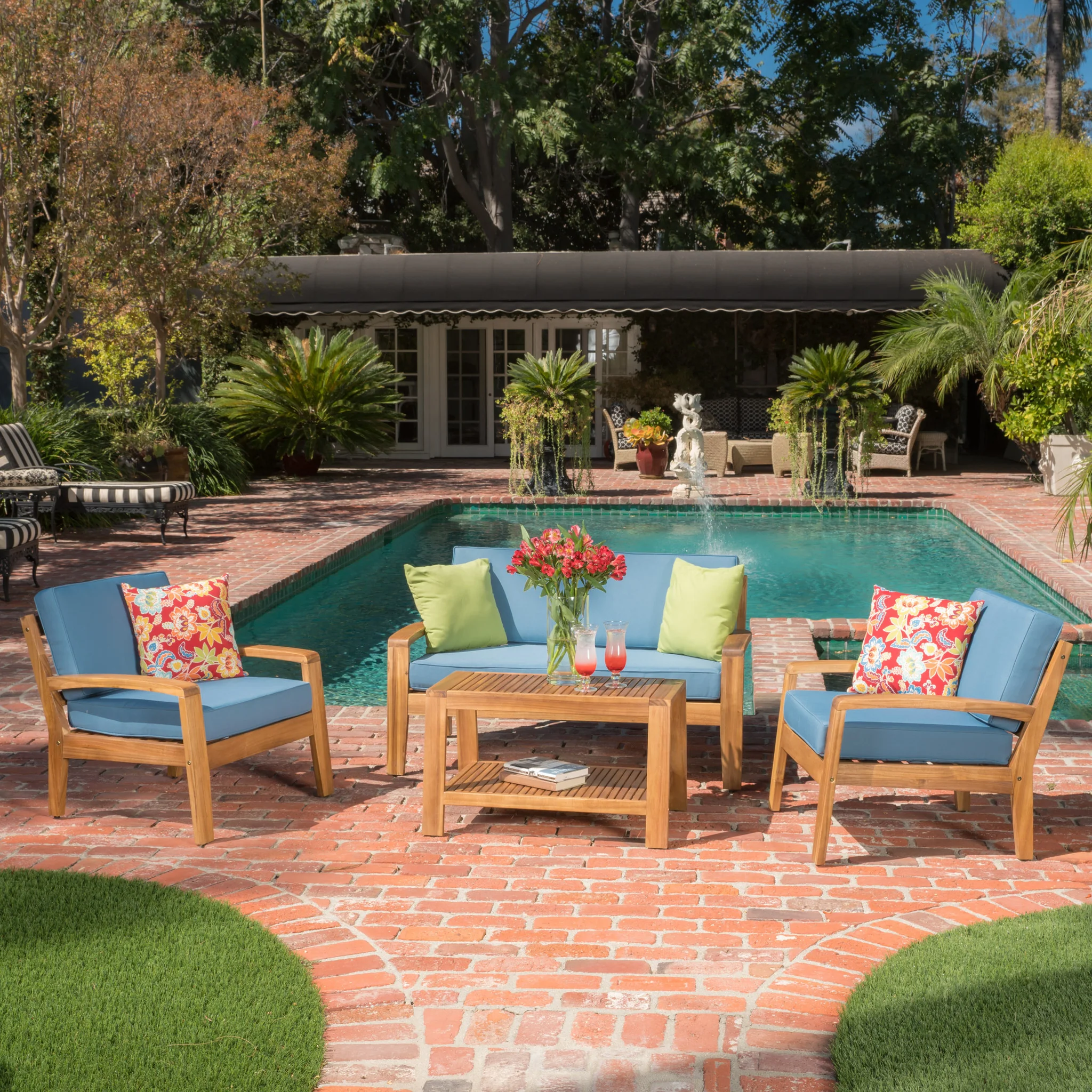 Parma 4pc Outdoor Sofa Set w/ Cushions - furnishings