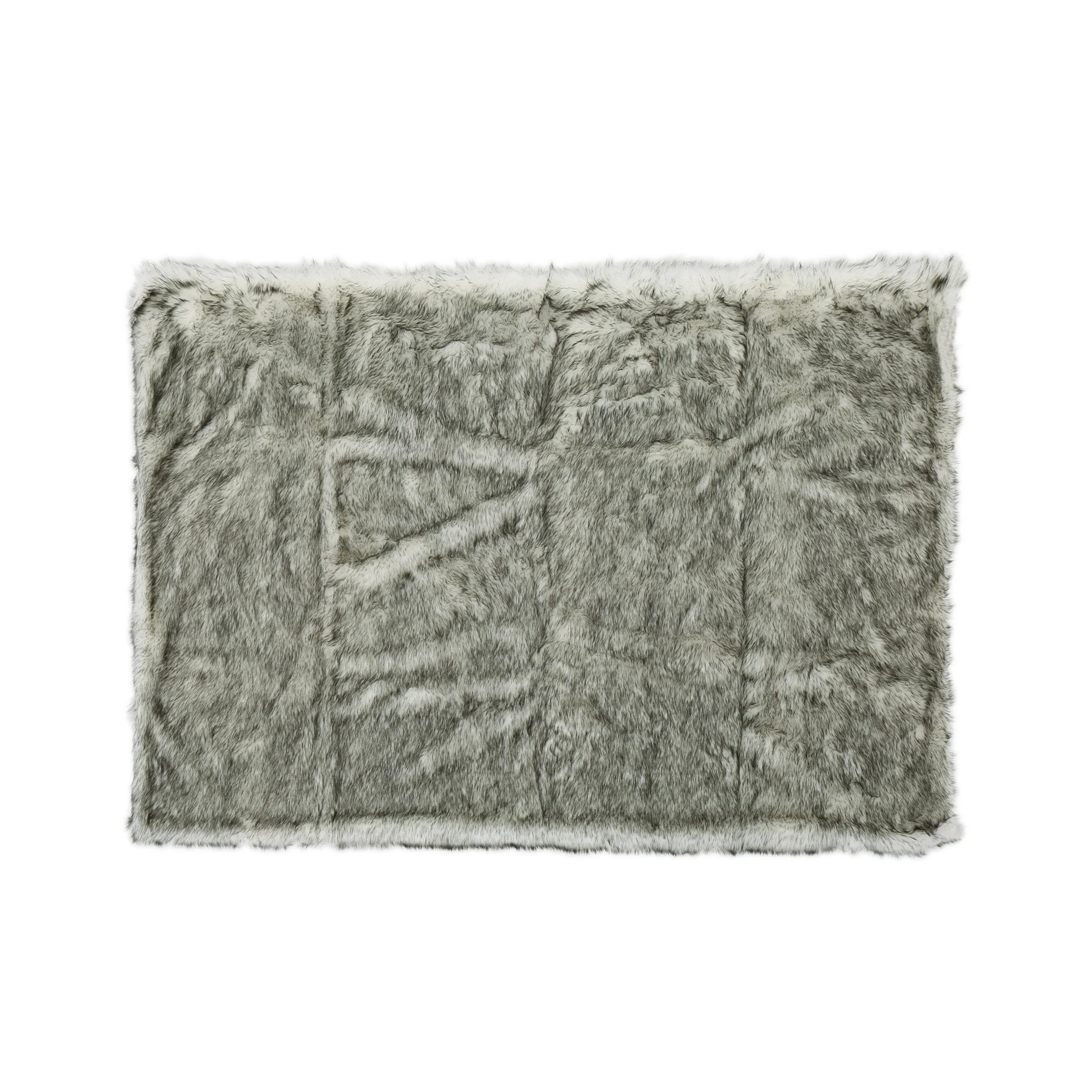 Laraine Modern Glam Rectangular Taupe Faux Fur Throw Blanket - furnishings