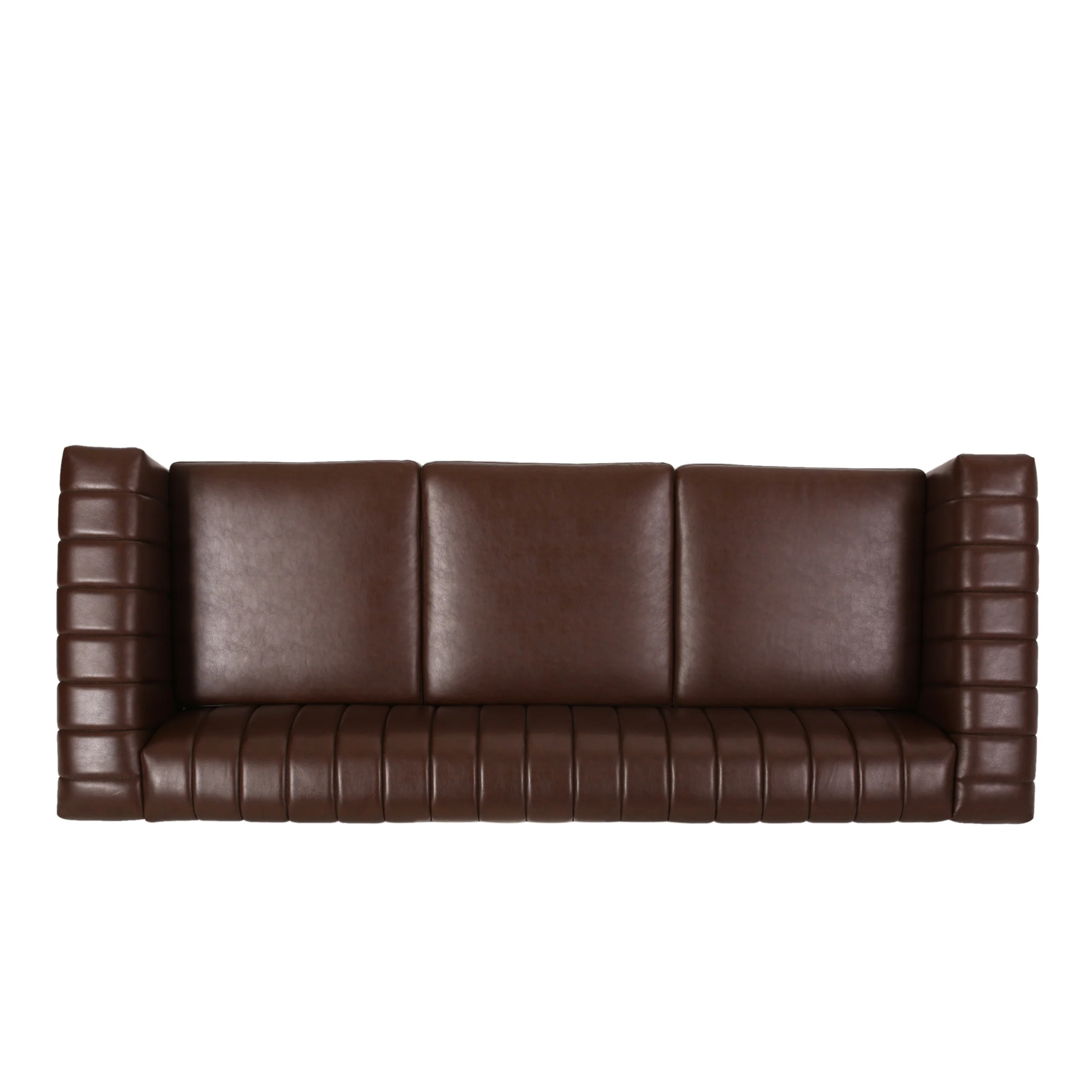 Donley Contemporary Channel Stitch 3 Seater Sofa with Nailhead Trim - furnishings