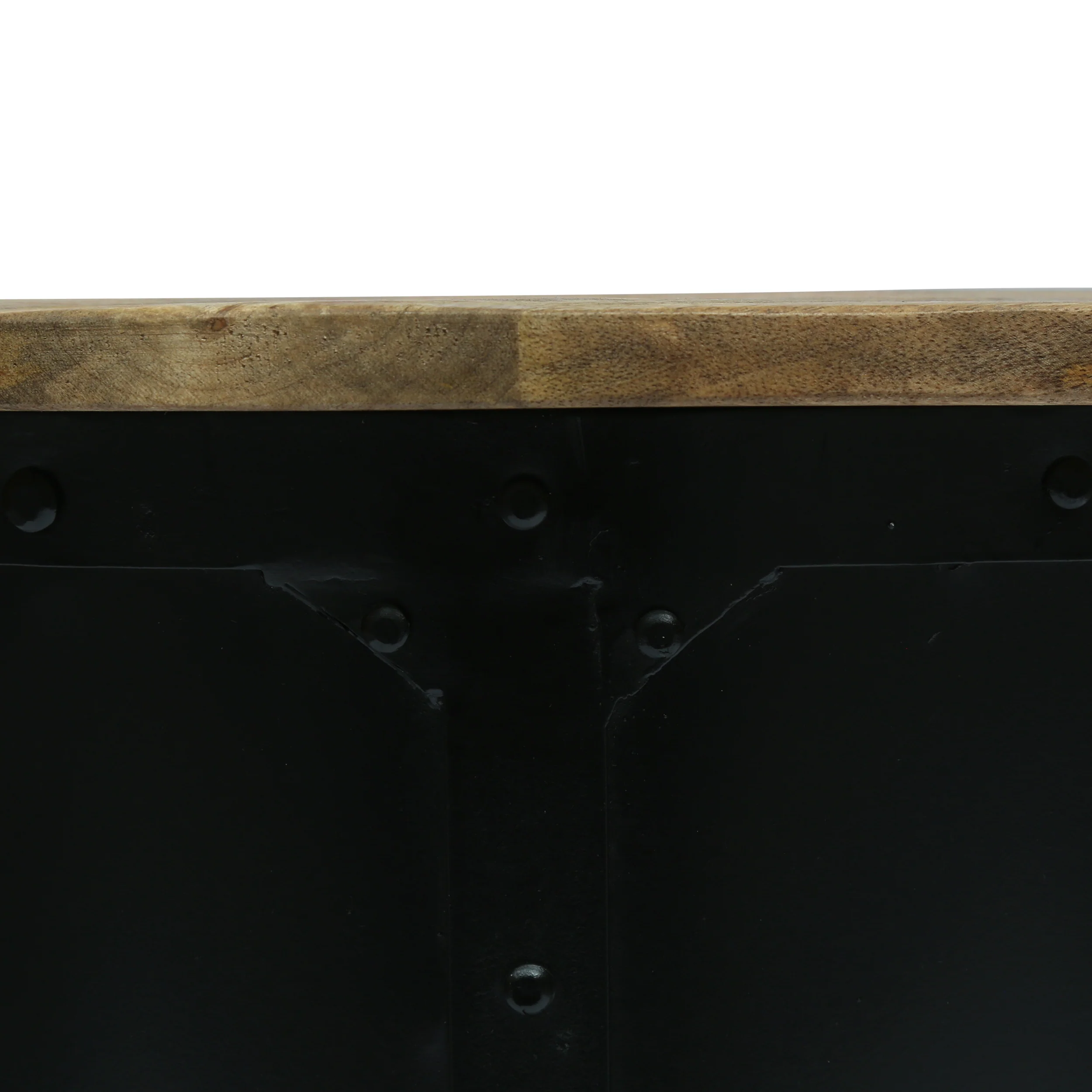 Olimont Industrial Handcrafted Mango Wood Side Table, Natural and Black - furnishings