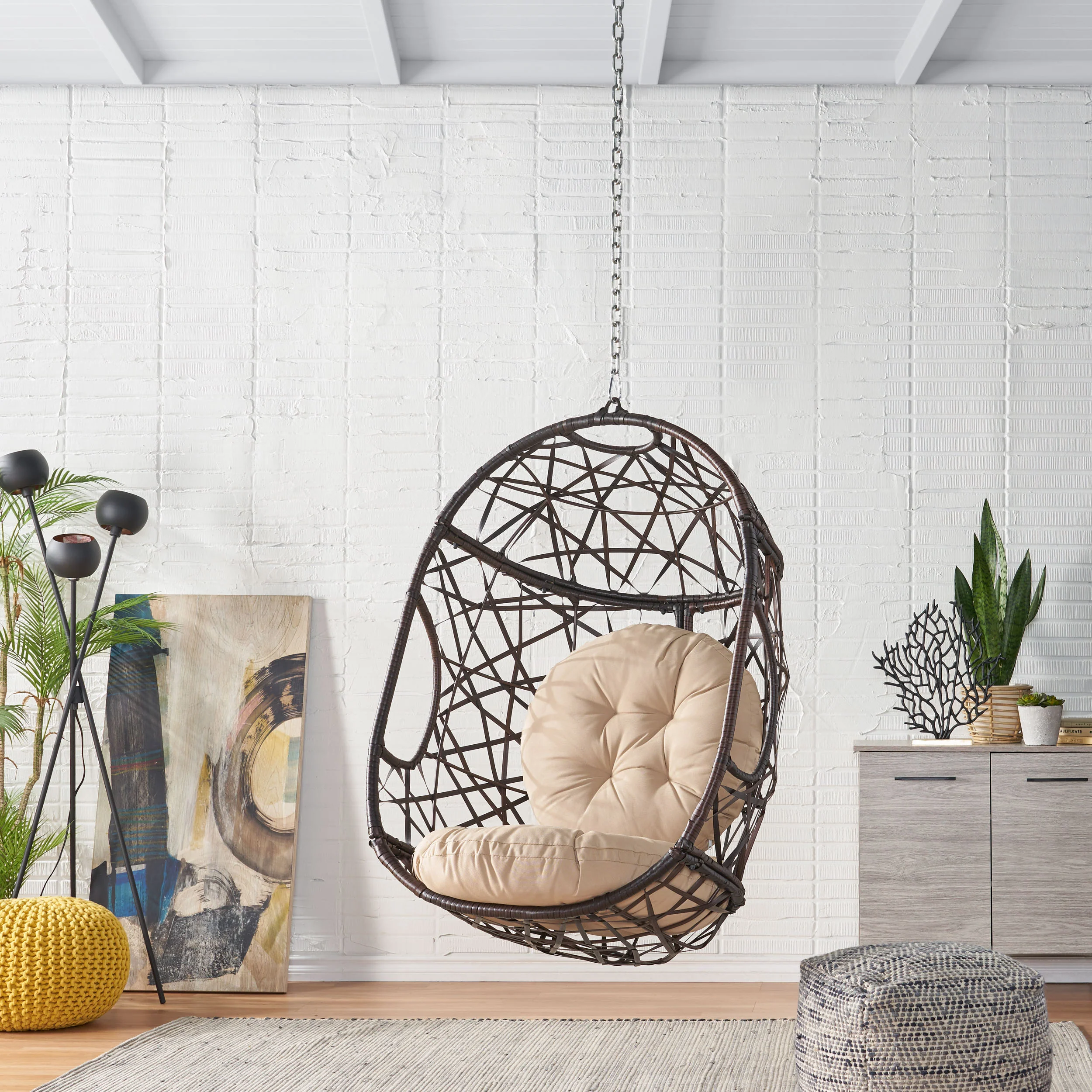 Lannah Indoor/Outdoor Wicker Basket Hanging Chair (NO STAND) - furnishings