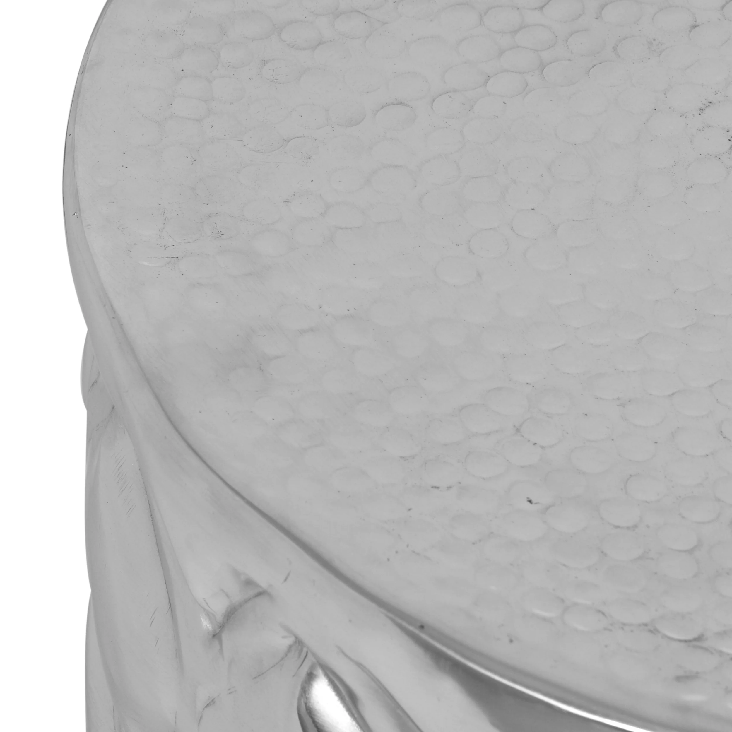 Selms Modern Glam Handcrafted Aluminum Ikat Side Table, Silver - furnishings